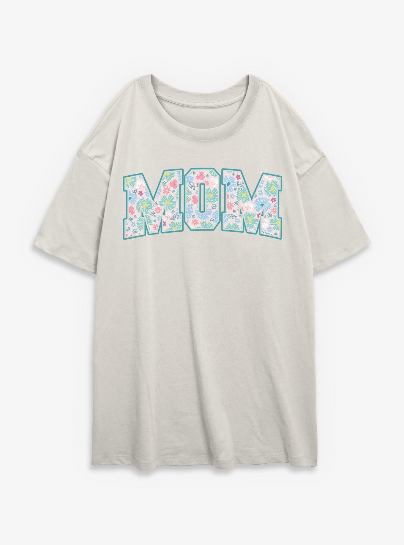 Disney Minnie Mouse Mom Collegiate Flower Print Girls Oversized T-Shirt, , hi-res