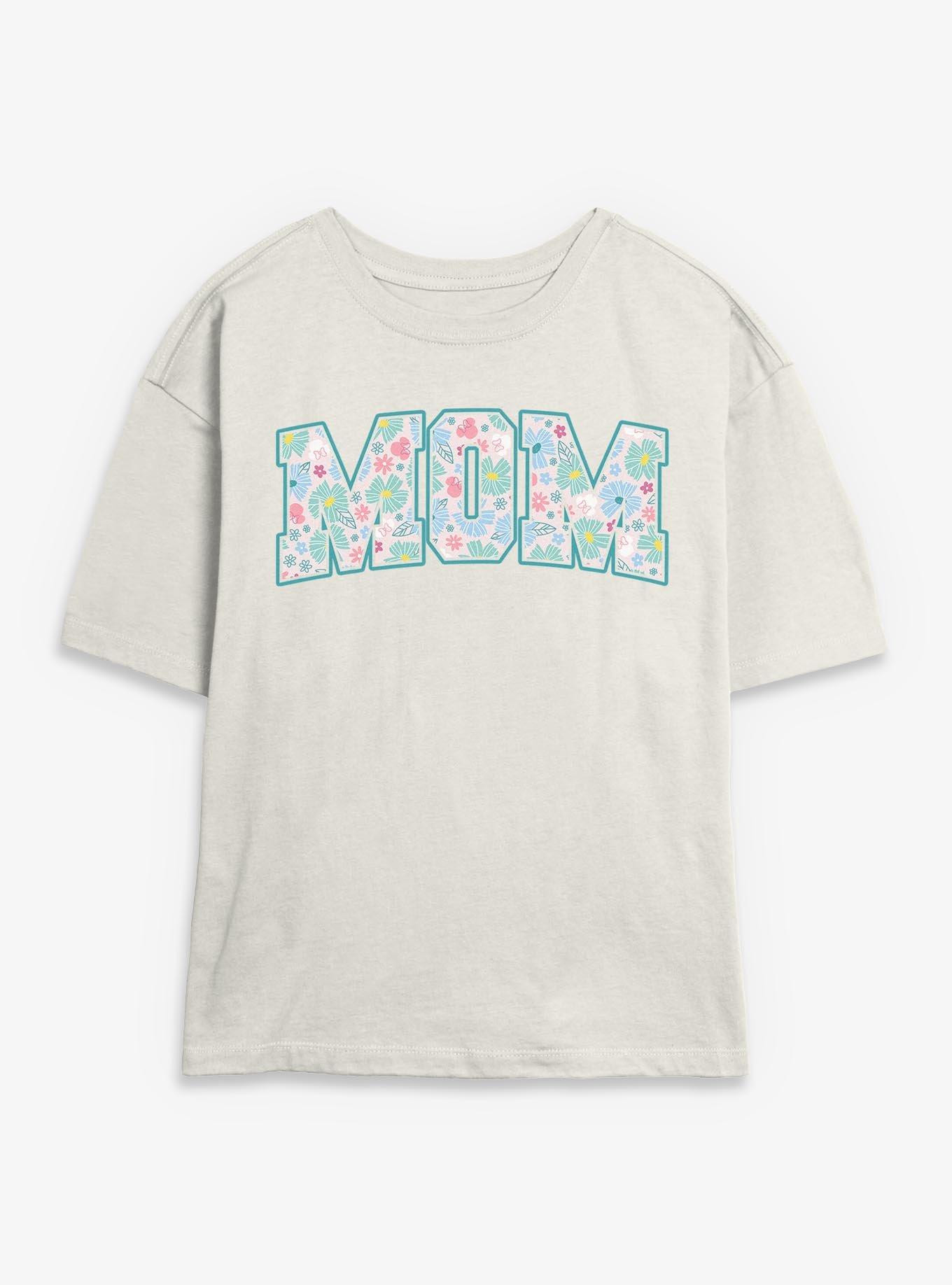 Disney Minnie Mouse Mom Collegiate Flower Print Girls Skimmer T-Shirt