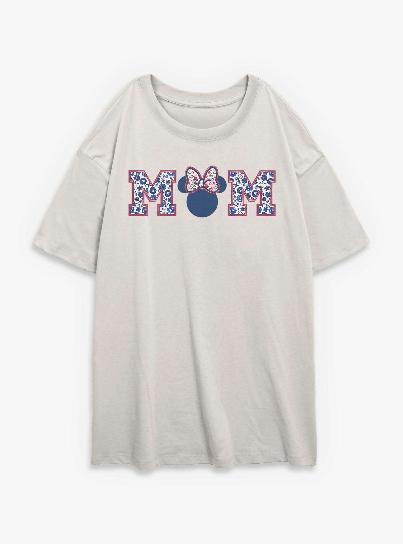 Disney Minnie Mouse Mom Flower Pattern Collegiate Girls Oversized T-Shirt, , hi-res