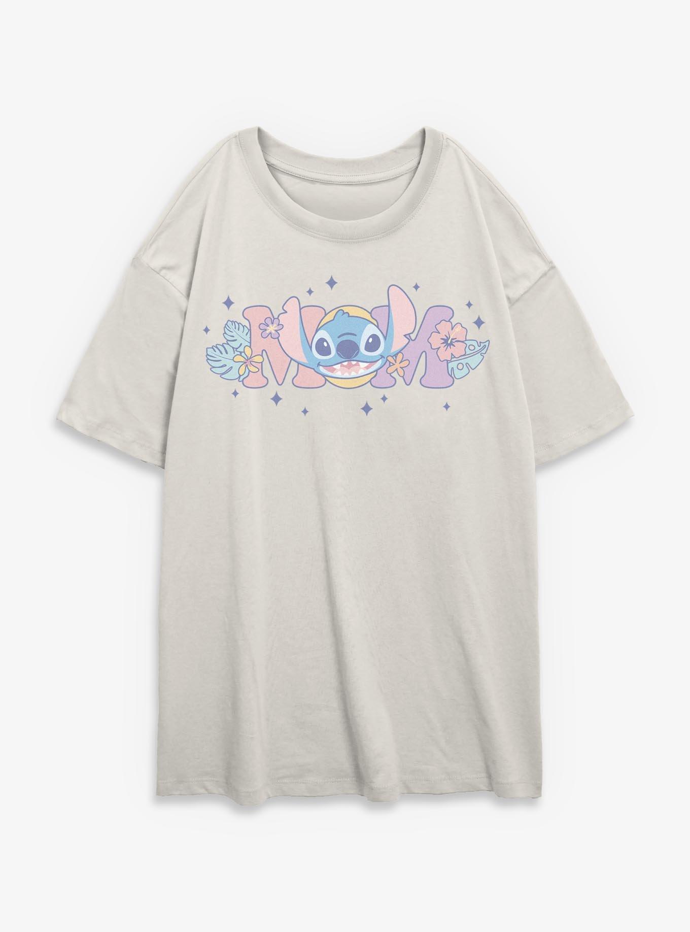 Disney Lilo & Stitch Mom Flowers Girls Oversized T-Shirt