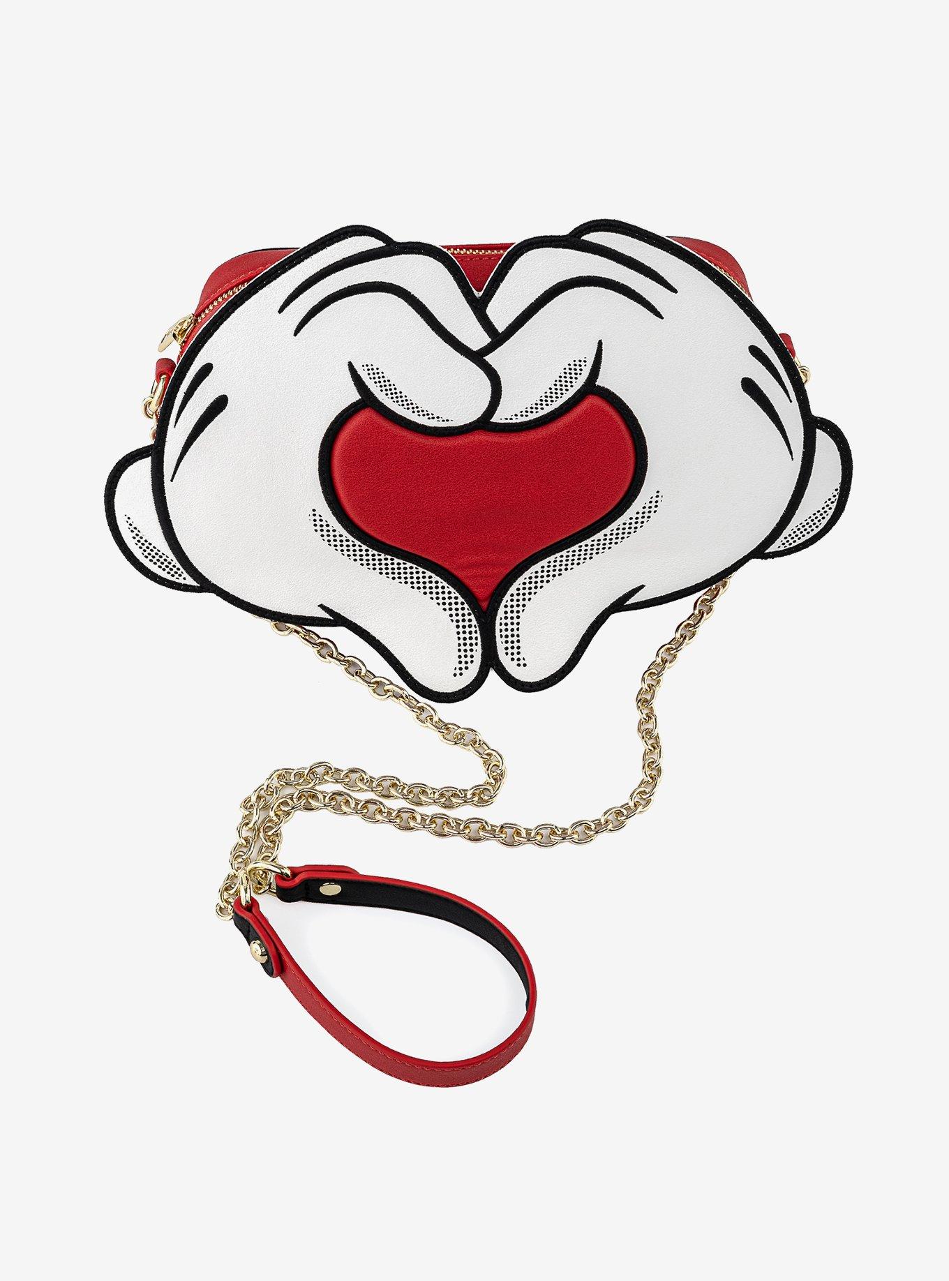 Loungefly Disney Mickey Mouse & Minnie Mouse Heart Hands Crossbody Bag