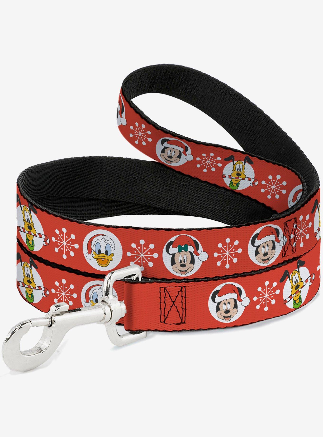 Disney Christmas Holiday Santa Hat Characters Snowflakes Dog Leash, , hi-res