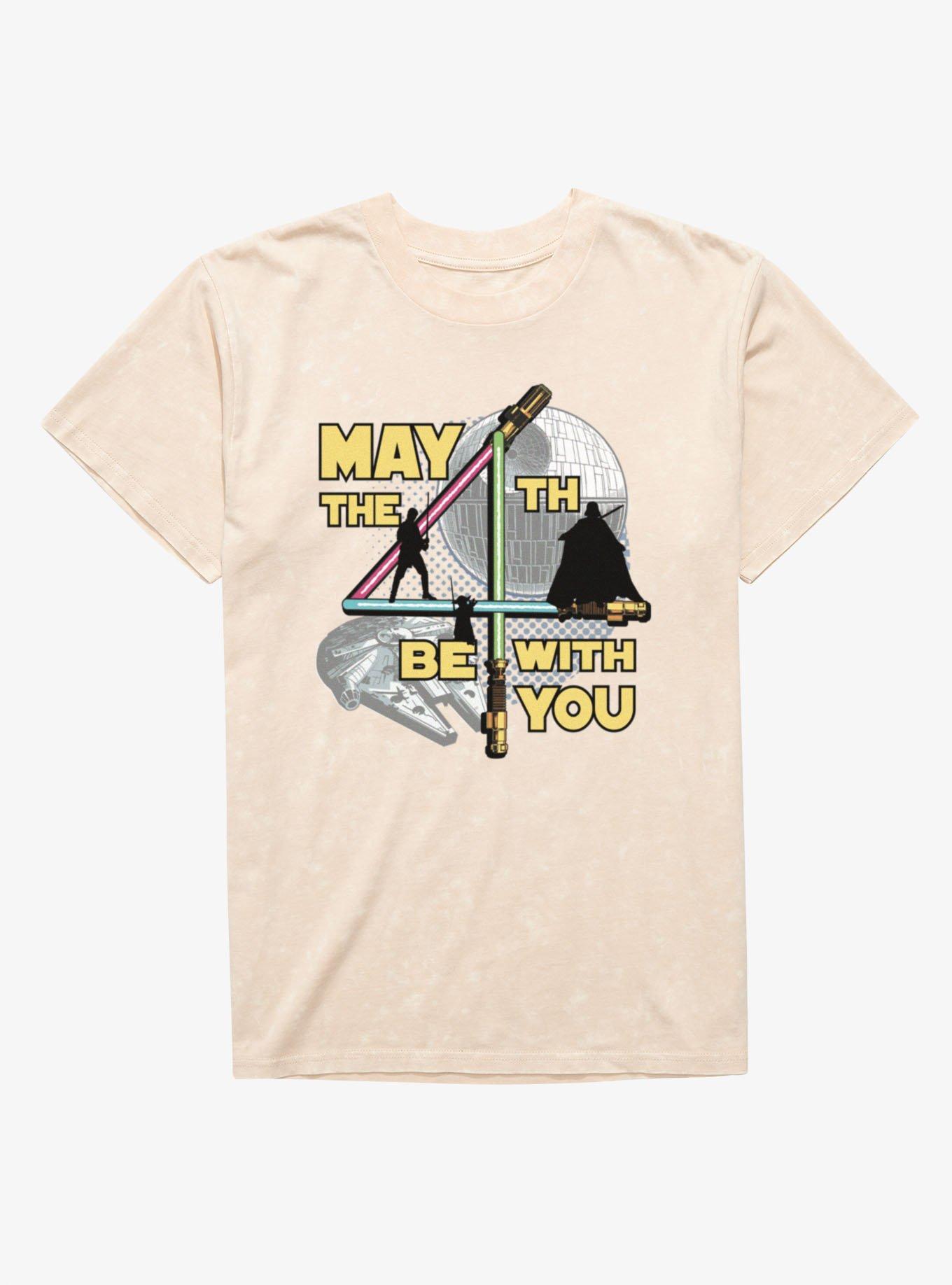 Star Wars May The 4th Be With You Lightsaber 4 Silhouettes Mineral Wash T-Shirt, , hi-res