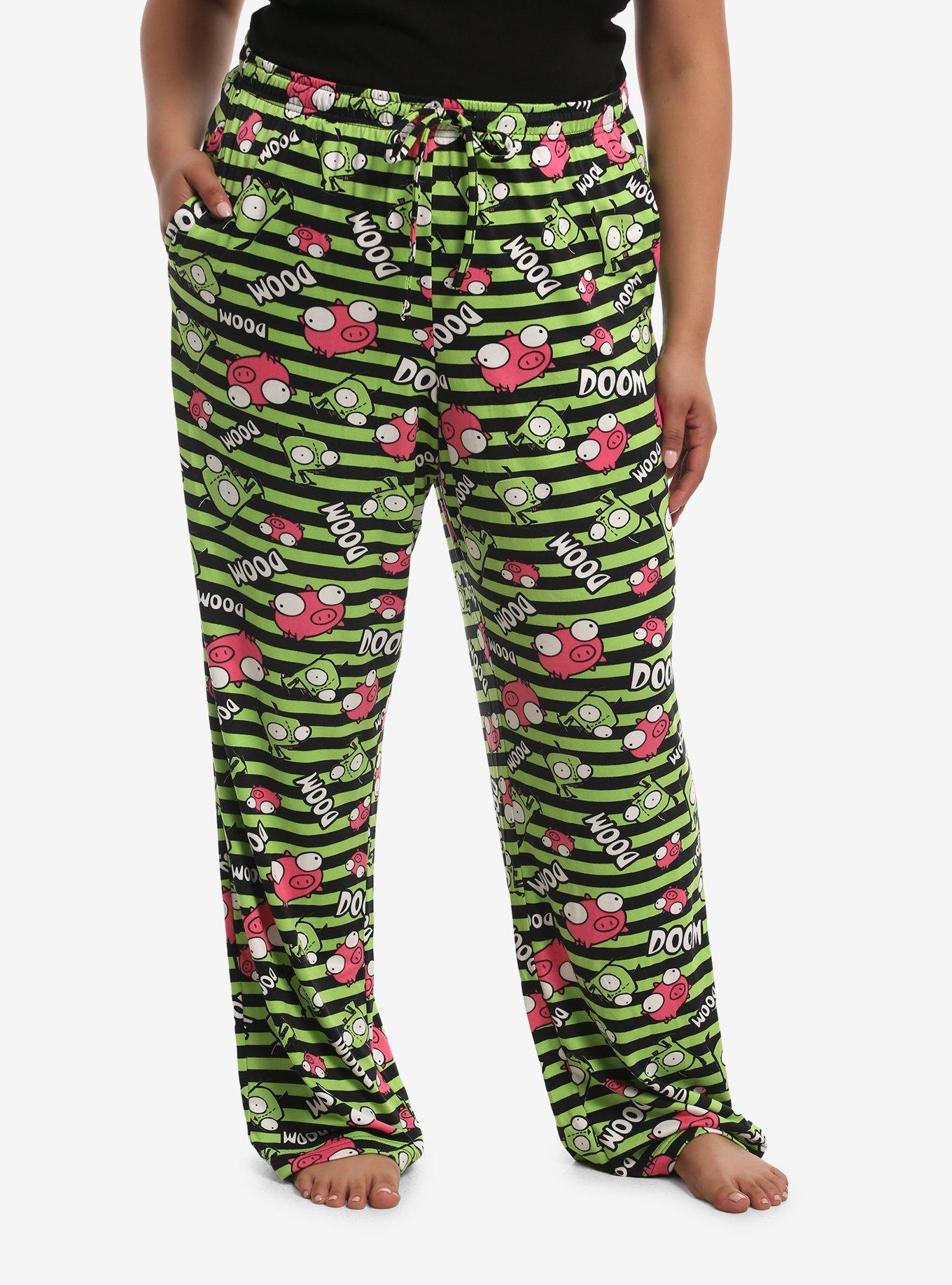 Invader Zim GIR Striped Pajama Pants Plus Size