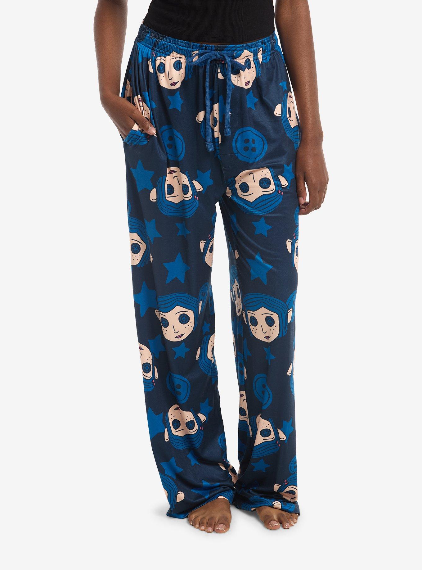 Coraline Face Buttons Pajama Pants