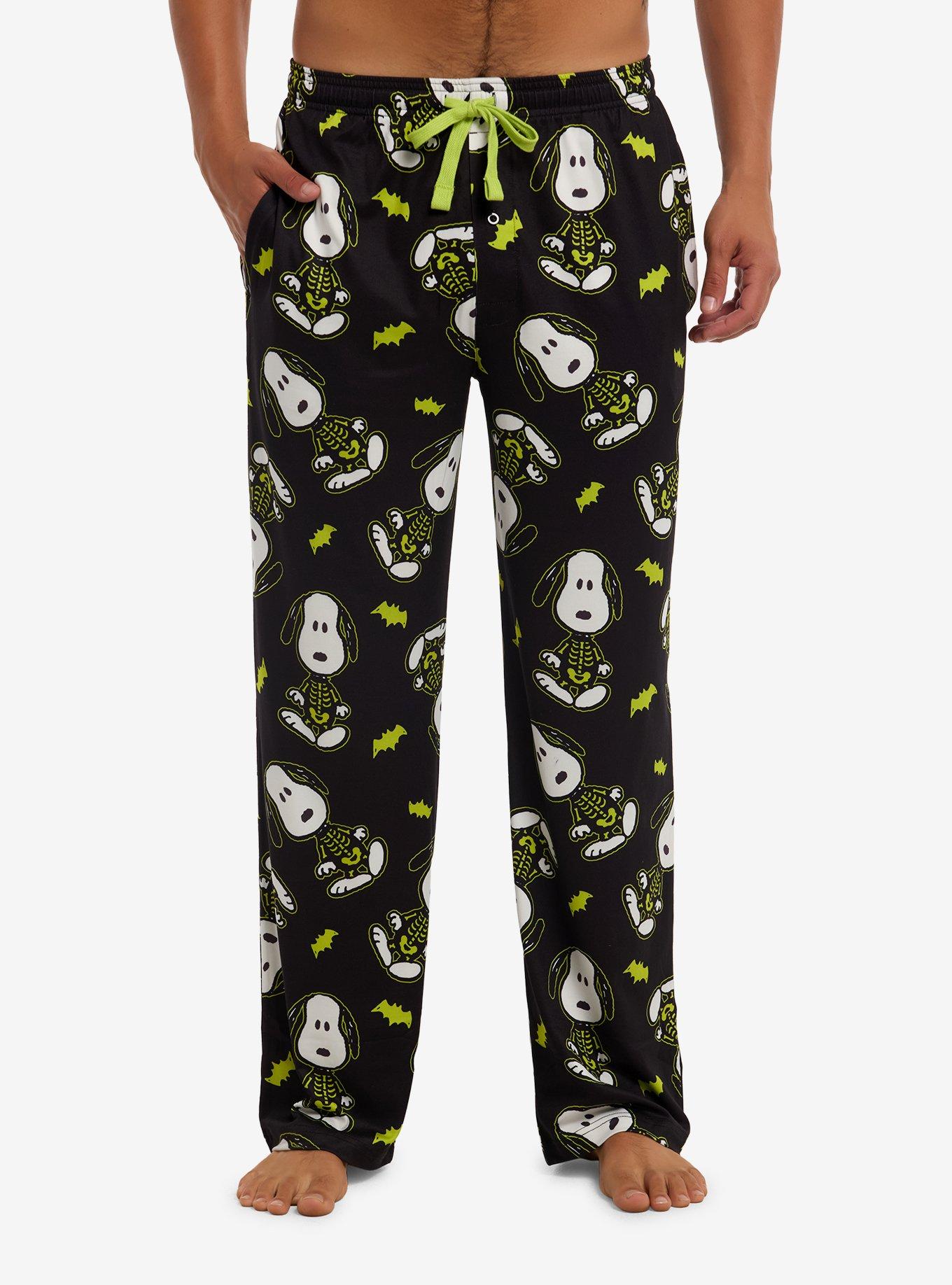Peanuts Snoopy Halloween Skeleton Pajama Pants, , hi-res