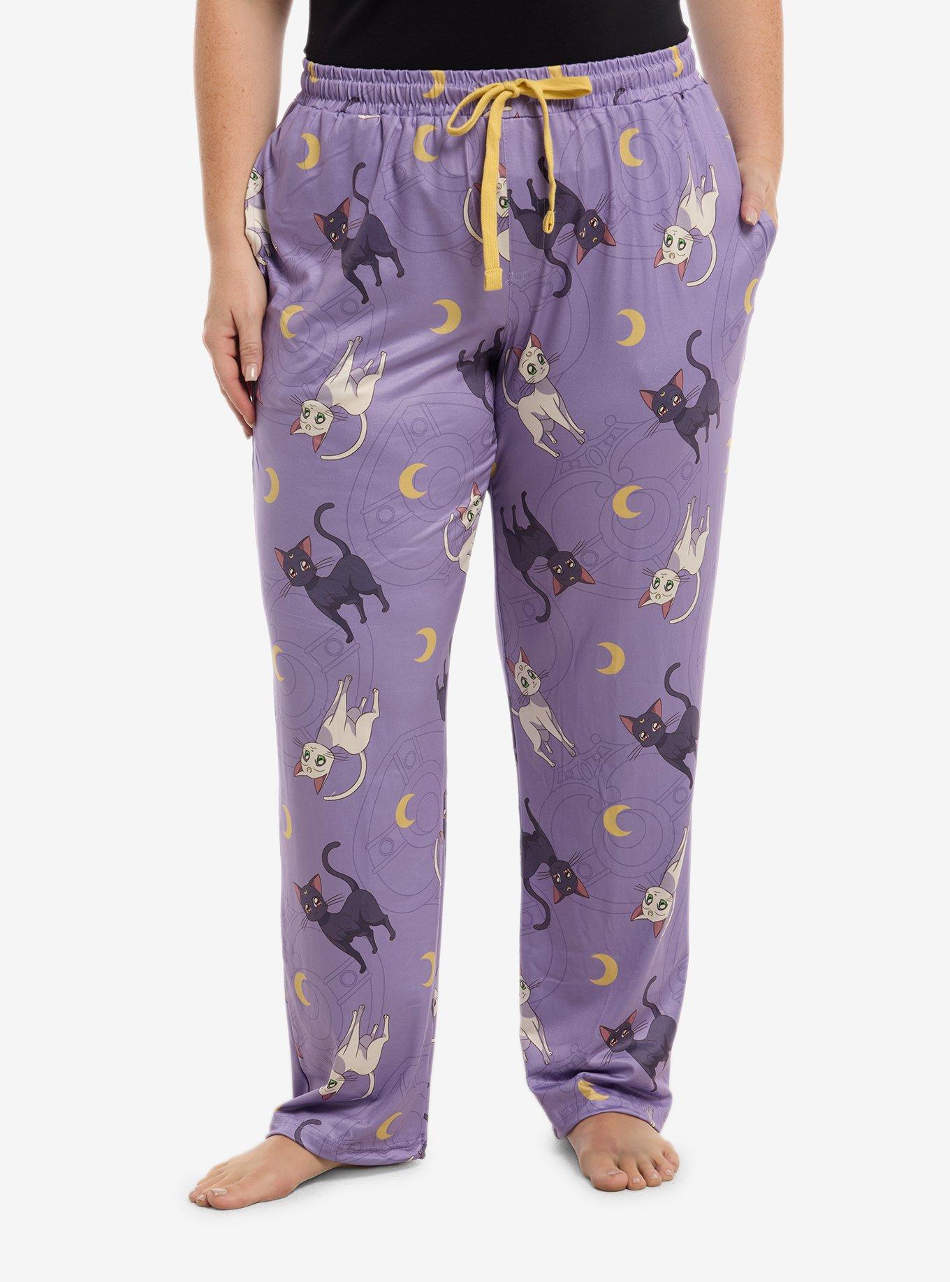 Pretty Guardian Sailor Moon Cats Moon Pajama Pants Plus Size