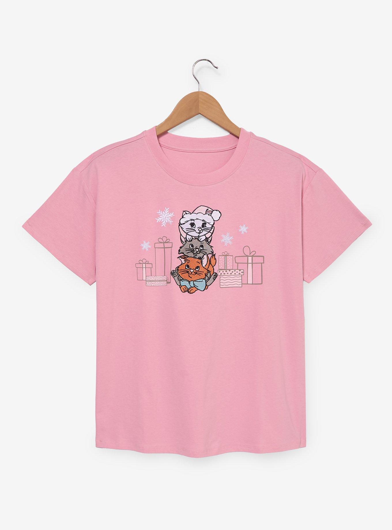 Disney The Aristocats Kittens Holiday Women's Plus Embroidered T-Shirt - BoxLunch Exclusive