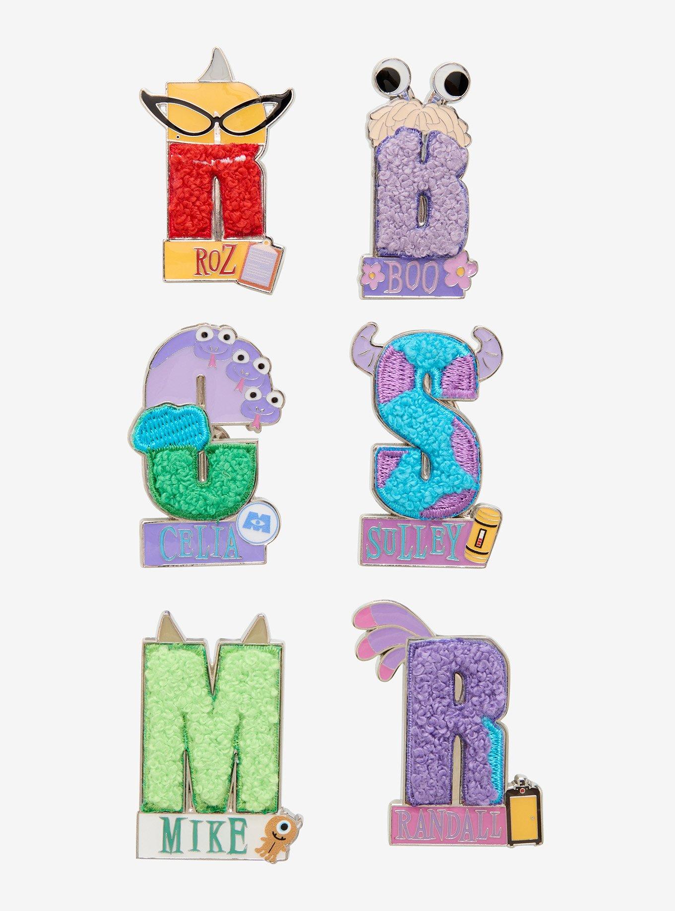Loungefly Disney Pixar Monsters, Inc. Chenille Letter Patch Blind Box Enamel Pin - BoxLunch Exclusive