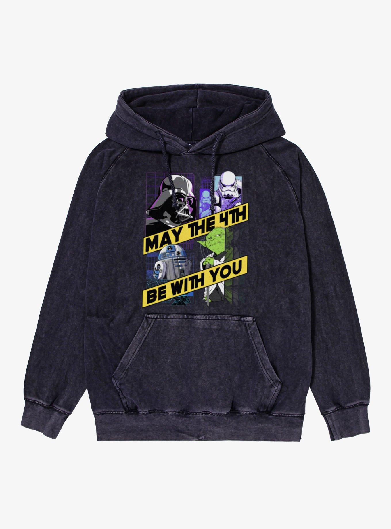 Star Wars May The 4th Be With You Diagonal Banner Mineral Wash Hoodie