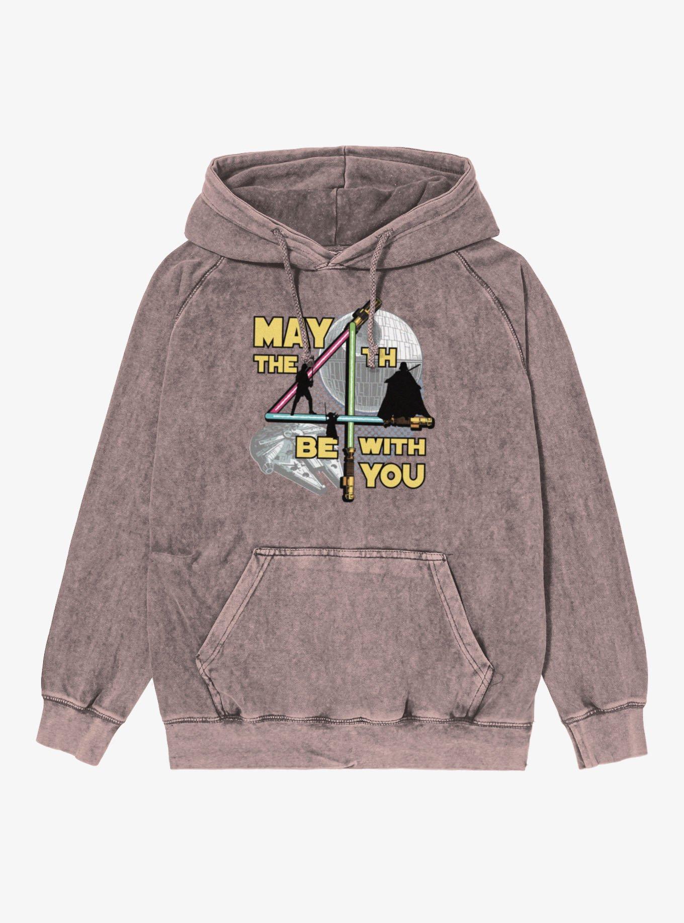 Star Wars May The 4th Be With You Lightsaber 4 Silhouettes Mineral Wash Hoodie, , hi-res