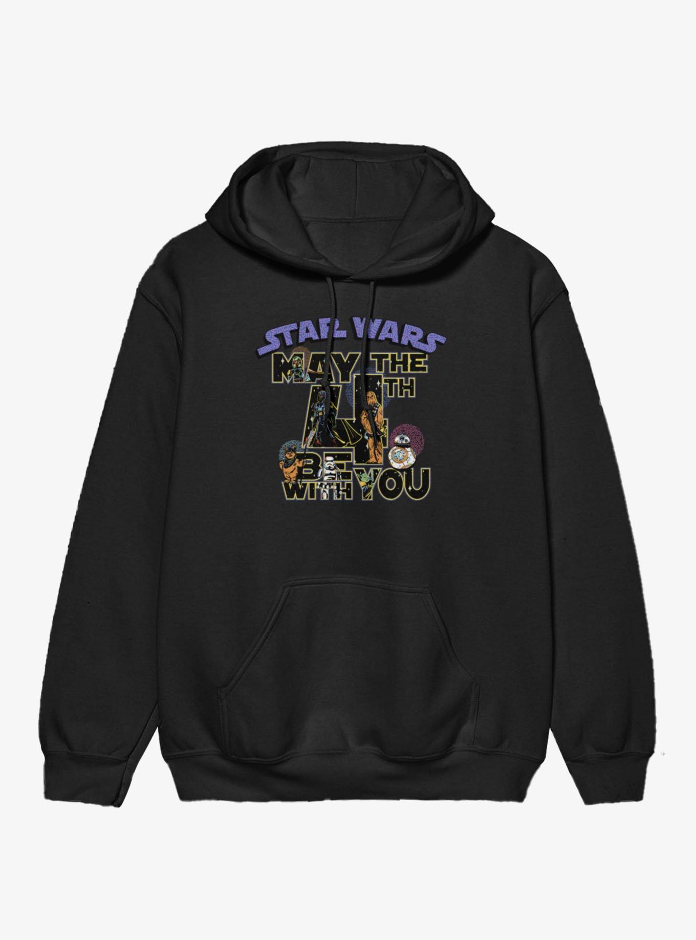 Star Wars May The 4th Be With You Character Text Fill Pattern Hoodie