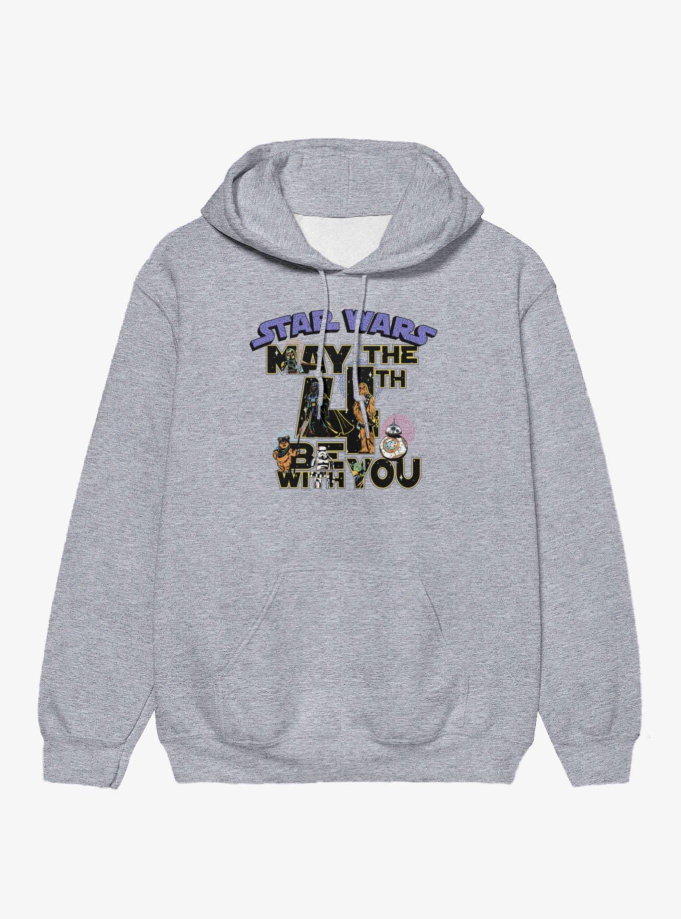 Star Wars May The 4th Be With You Character Text Fill Pattern Hoodie