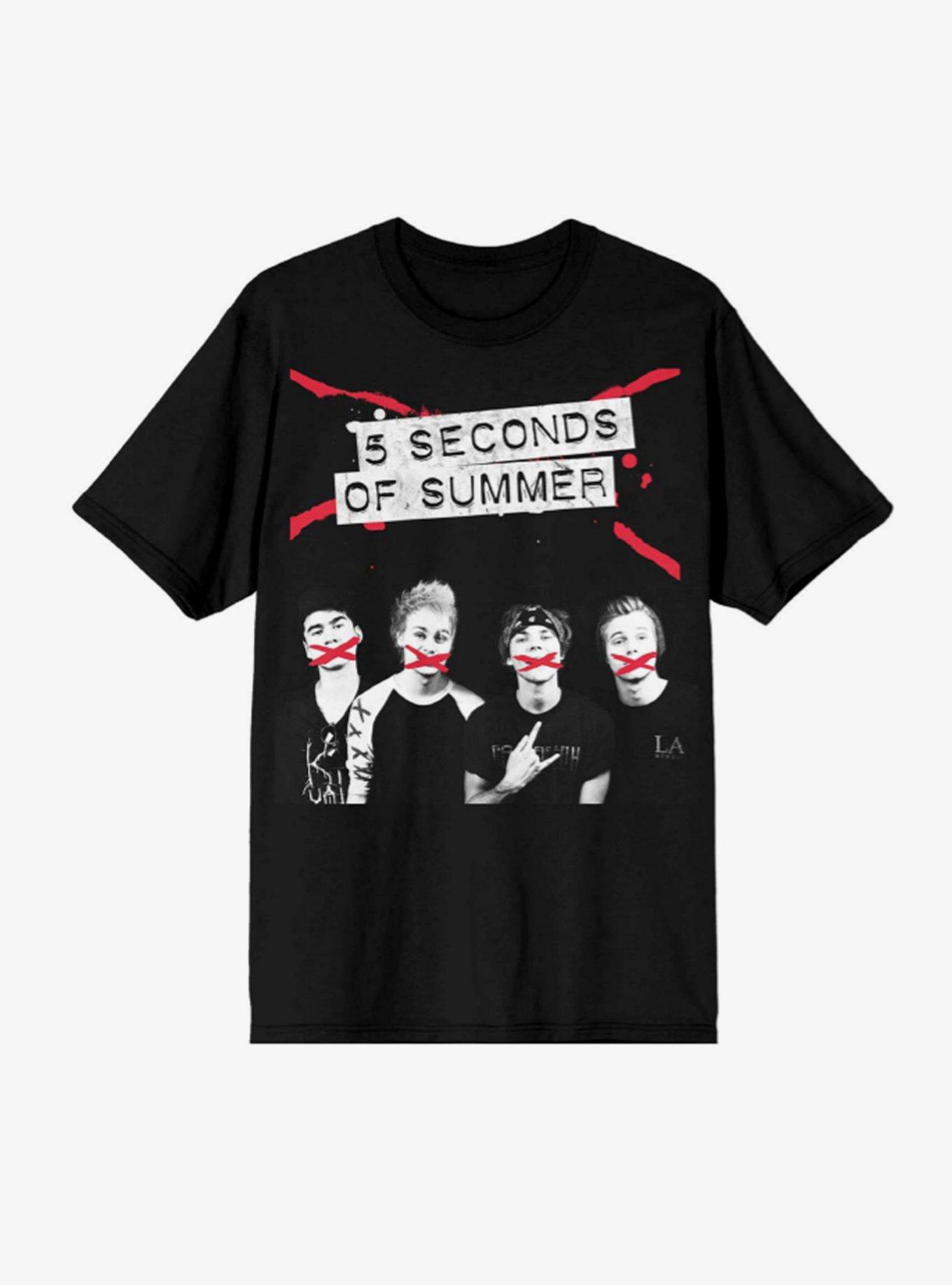 5 Seconds Of Summer Red X T-Shirt, , hi-res