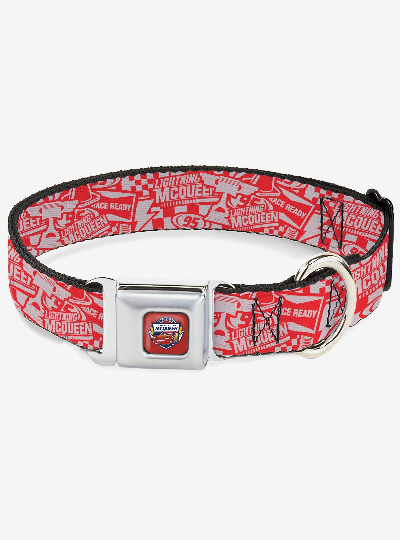 Disney Pixar Cars 3 Lightning McQueen Icons Collage Seatbelt Buckle Dog Collar, , hi-res