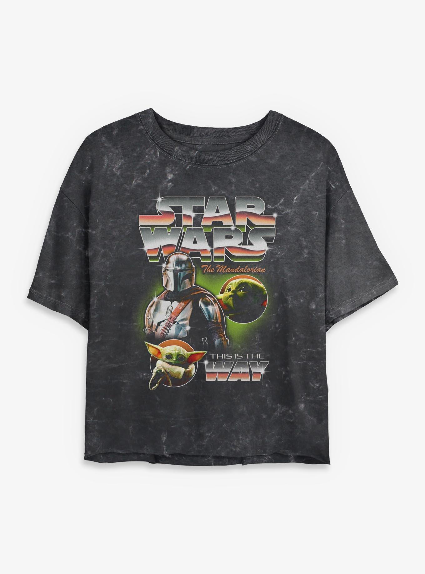 Star Wars The Mandalorian This Is The Way Collage Mineral Wash Womens Crop T-Shirt, , hi-res