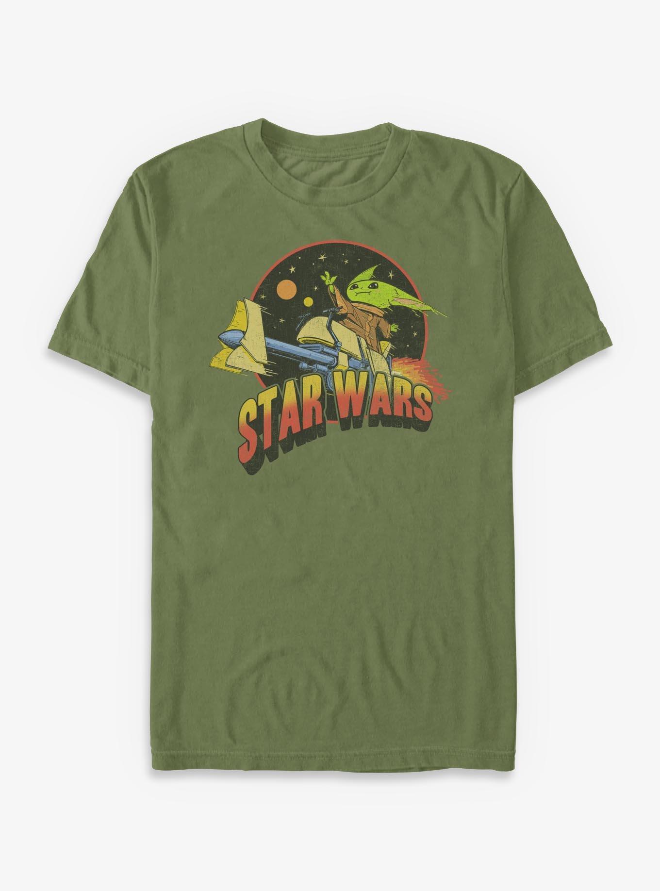 Star Wars The Mandalorian Grogu Riding In Space T-Shirt, , hi-res