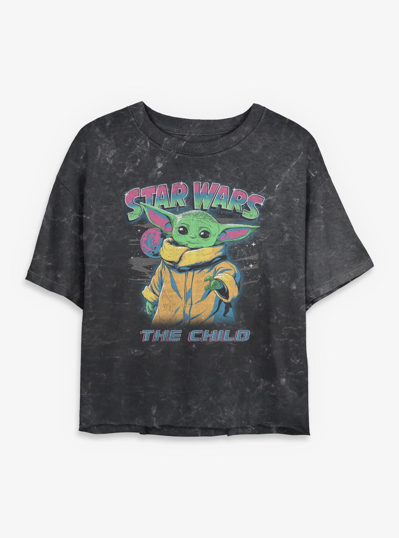 Star Wars The Mandalorian Star Wars The Child Space Design Mineral Wash Womens Crop T-Shirt, , hi-res