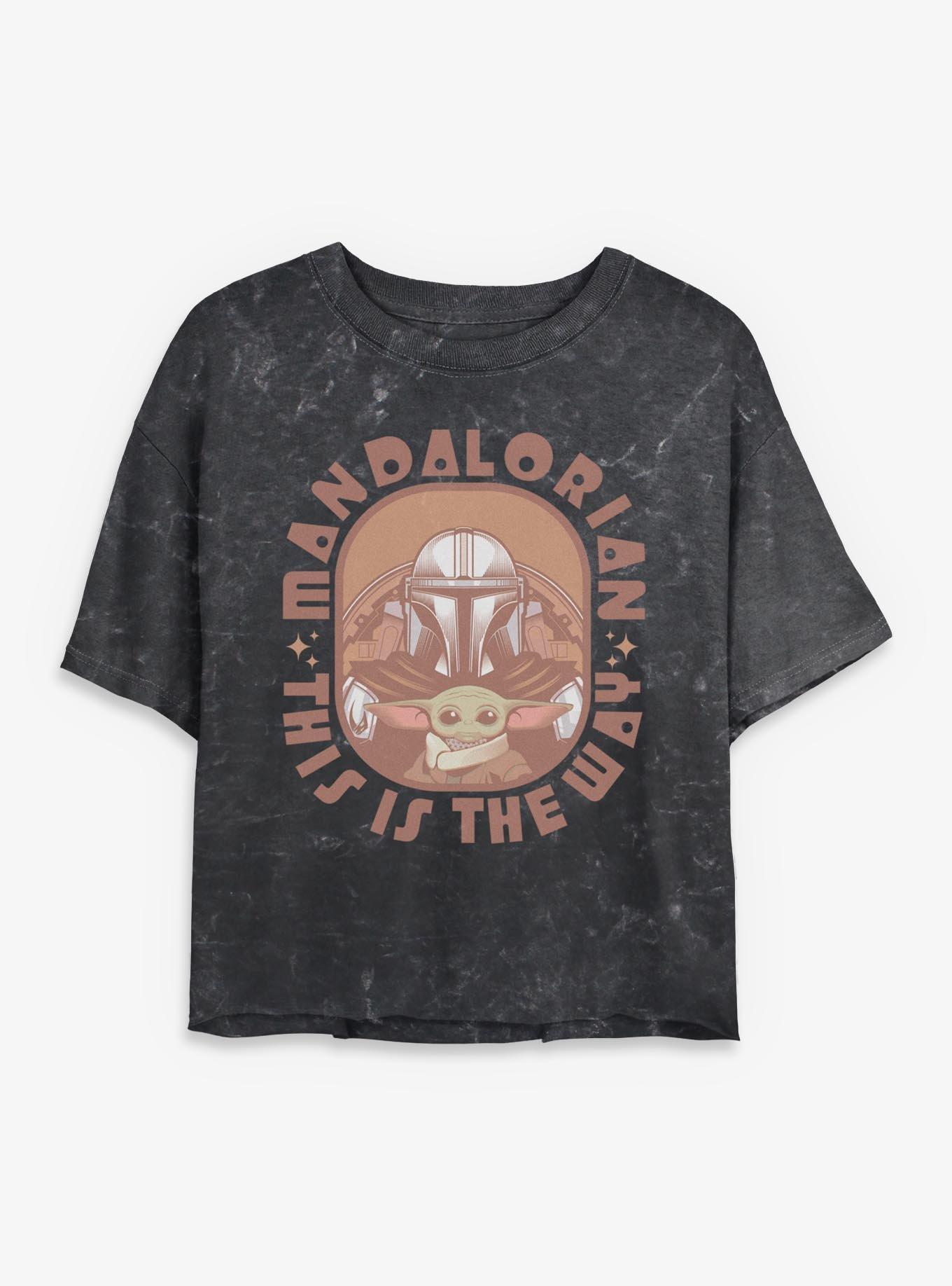 Star Wars The Mandalorian This Is The Way Frame Galactic Mineral Wash Womens Crop T-Shirt, , hi-res