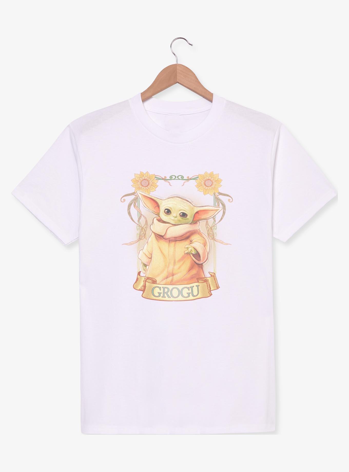 Star Wars The Mandalorian Grogu Floral Ornate Frame T-Shirt, , hi-res