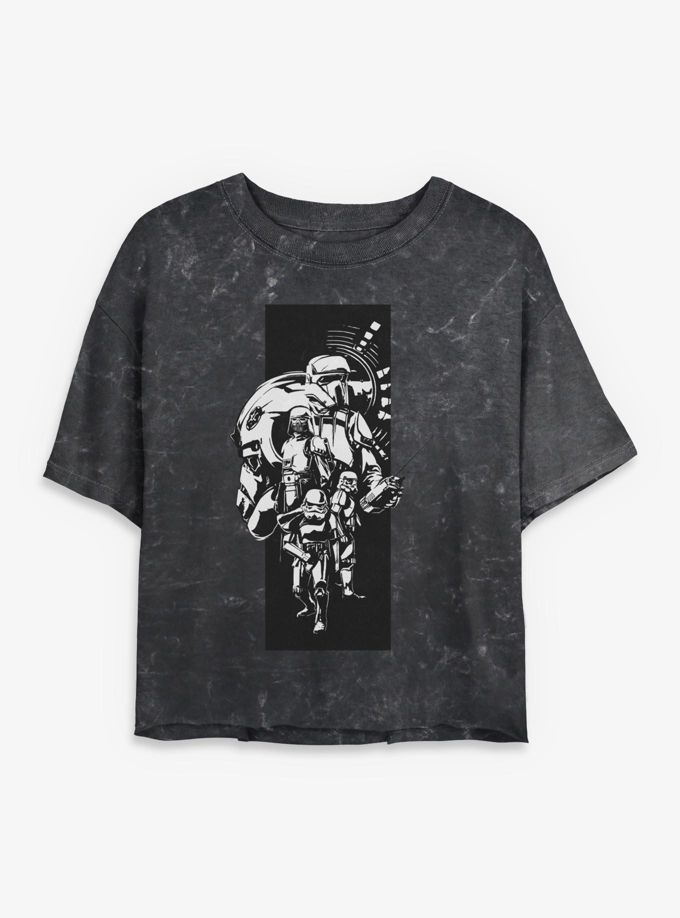 Star Wars: The Mandalorian And Grogu Imperial Army Profile Collage Mineral Wash Womens Crop T-Shirt, , hi-res