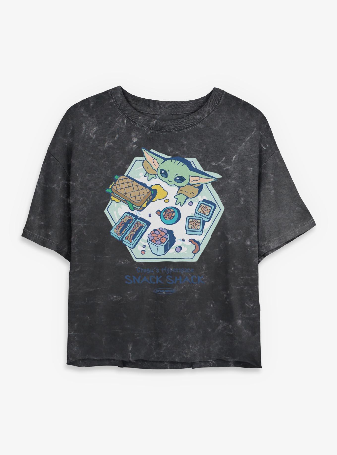 Star Wars: The Mandalorian And Grogu Grogu's Hyperspace Snack Shack Mineral Wash Womens Crop T-Shirt, , hi-res