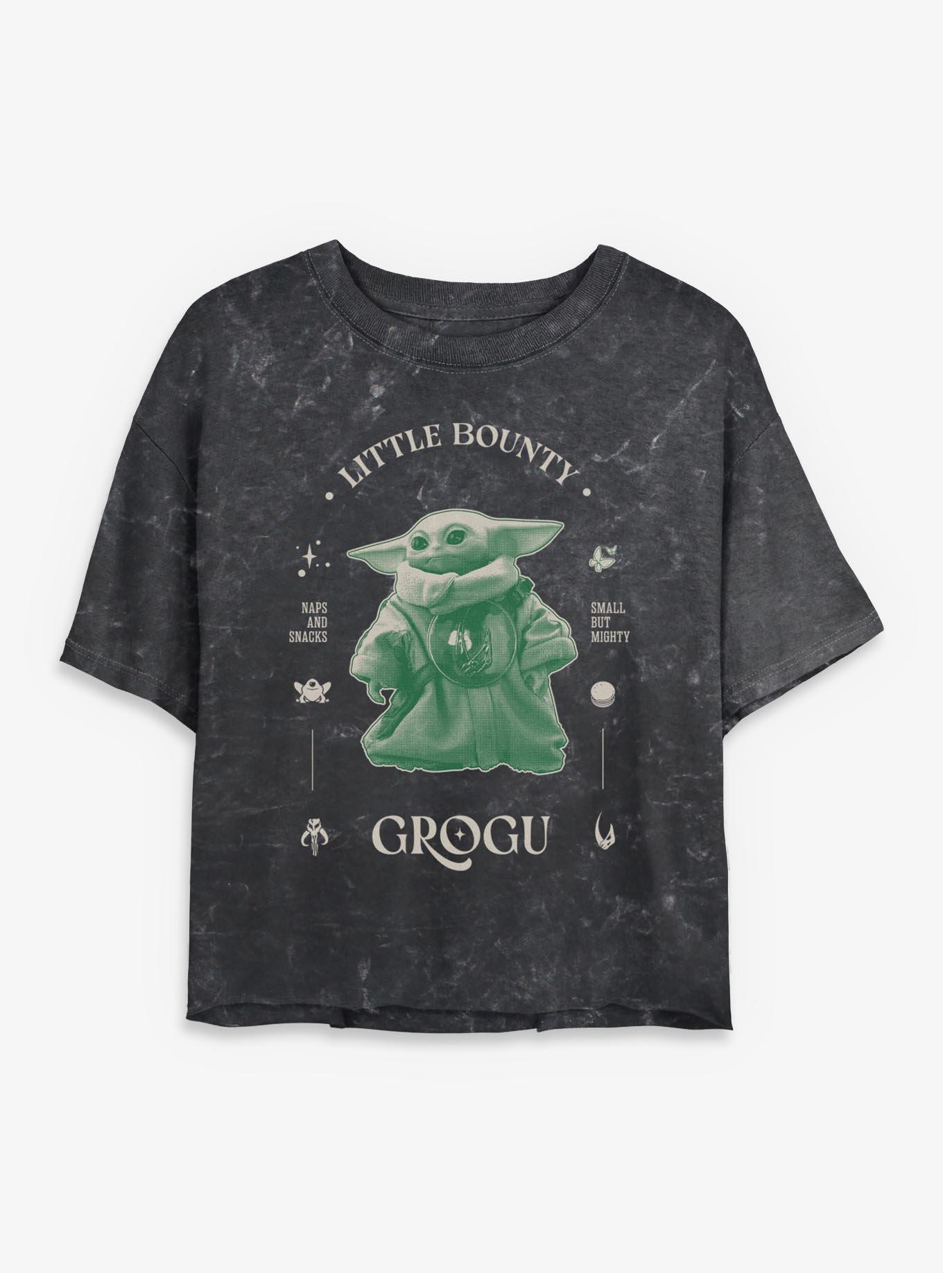 Star Wars: The Mandalorian And Grogu Little Bounty Grogu Profile Mineral Wash Womens Crop T-Shirt, , hi-res