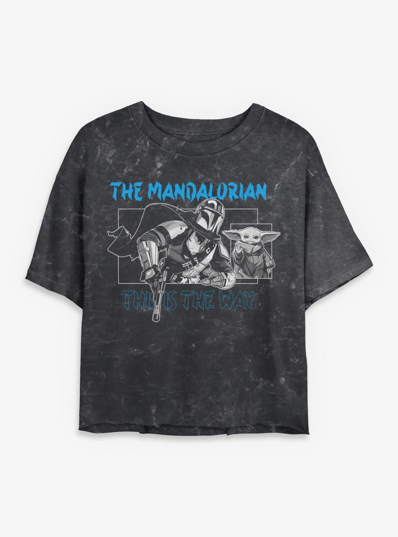 Star Wars The Mandalorian This Is The Way Geometric Frame Mineral Wash Womens Crop T-Shirt, , hi-res