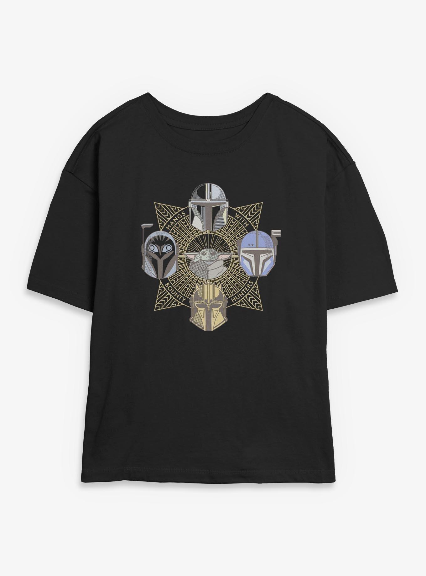 Star Wars The Mandalorian Grogu And Hunters Emblem Womens Skimmer T-Shirt, , hi-res