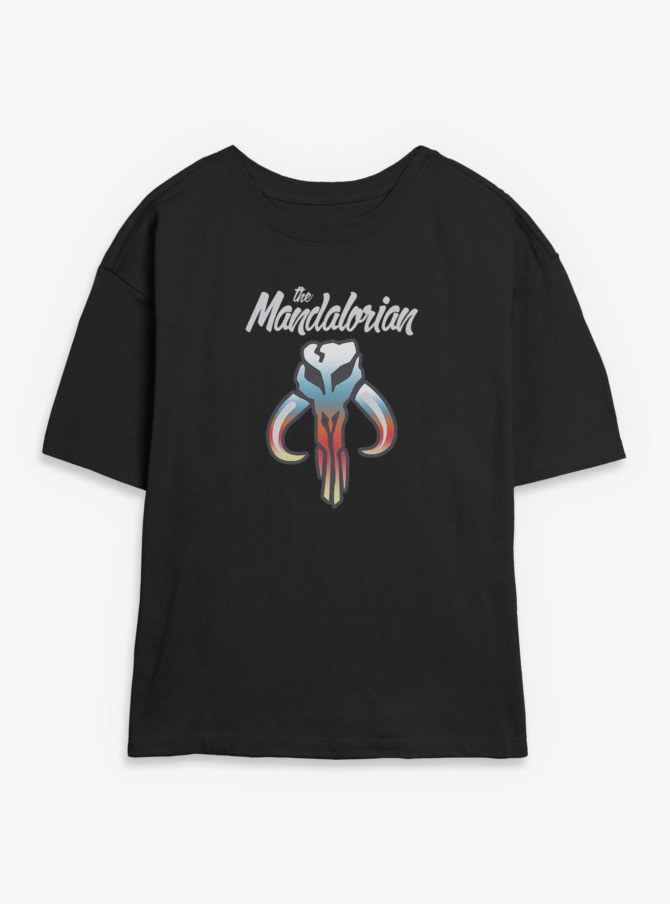 Star Wars The Mandalorian Skull Symbol Womens Skimmer T-Shirt, , hi-res