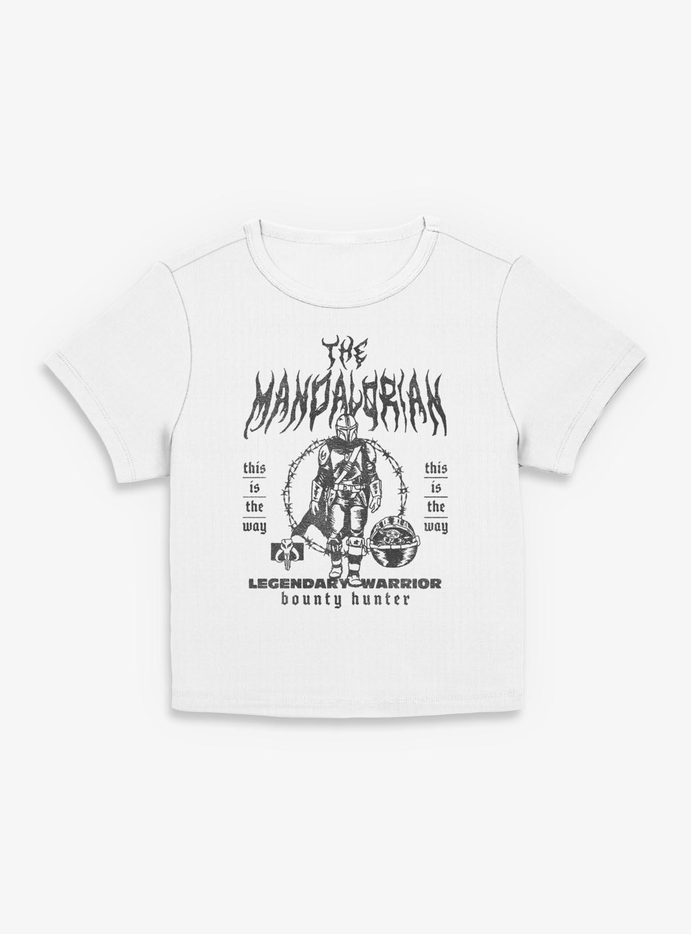 Star Wars The Mandalorian Bounty Hunter Metal Style Poster Women Baby T-Shirt