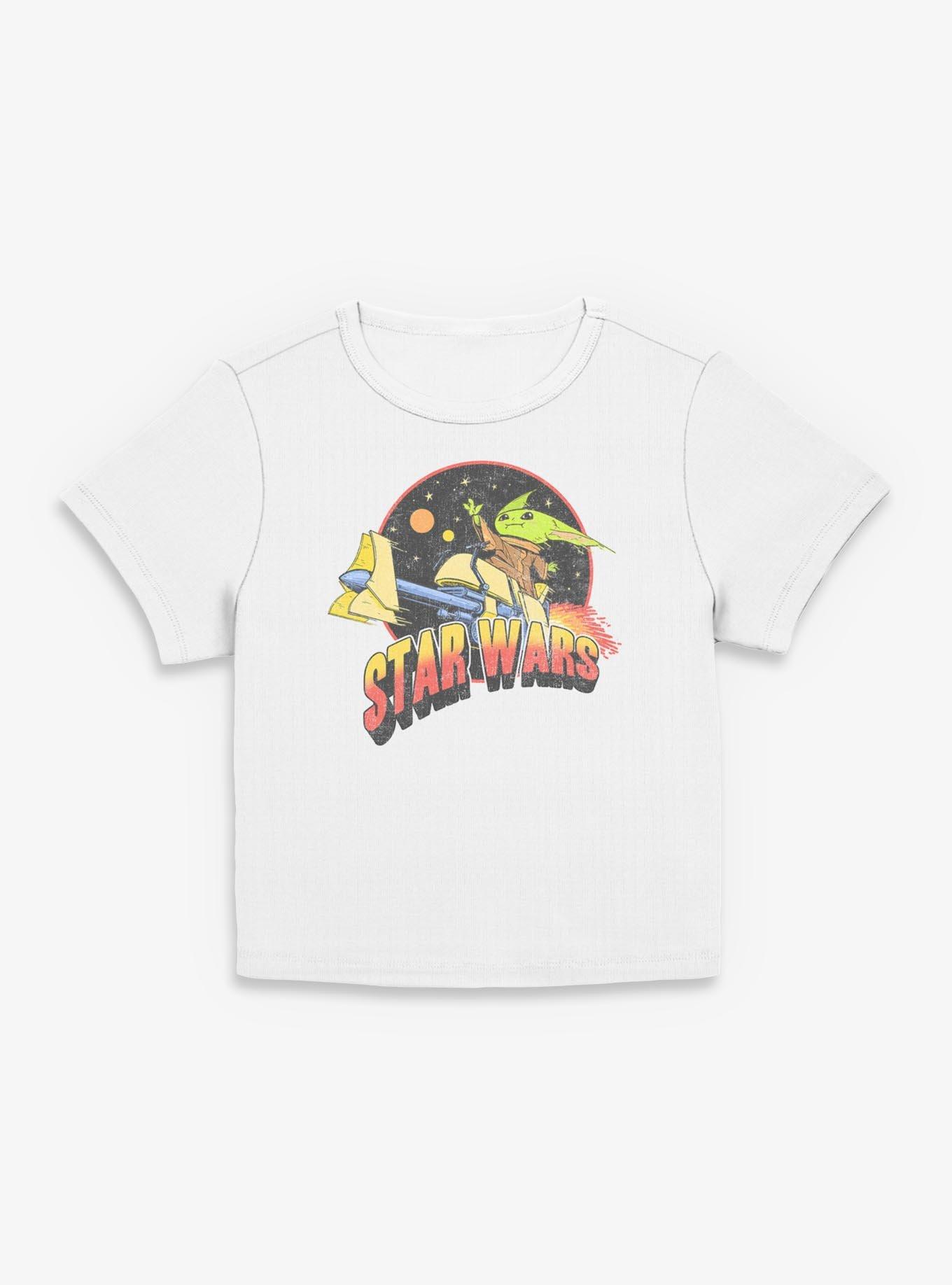 Star Wars The Mandalorian Grogu Riding In Space Women Baby T-Shirt