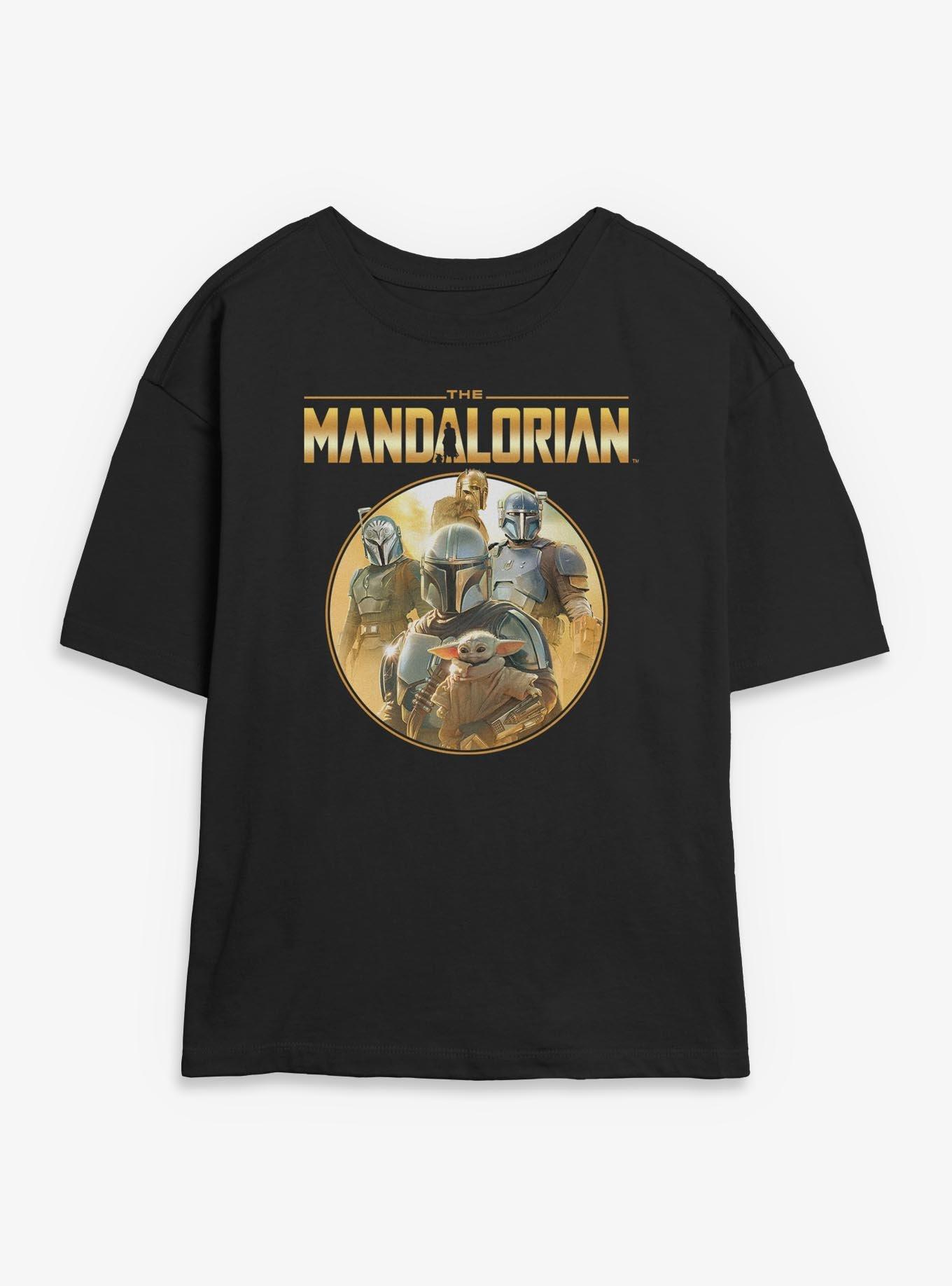 Star Wars The Mandalorian Characters Golden Icon Womens Skimmer T-Shirt, , hi-res