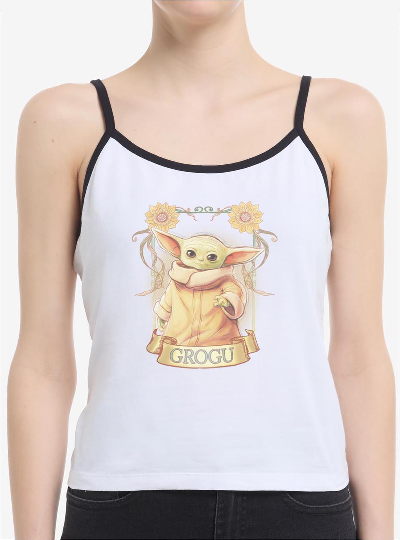 Star Wars The Mandalorian Grogu Floral Ornate Frame Womens Cami, , hi-res