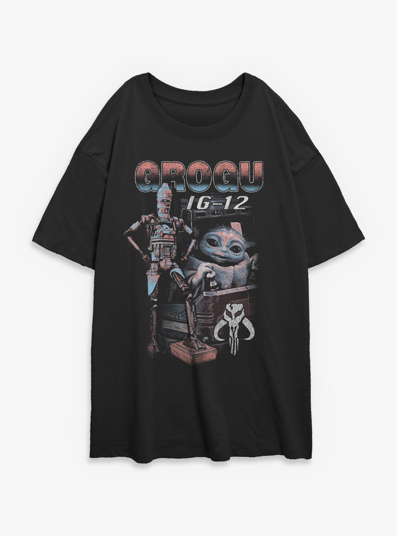 Star Wars The Mandalorian Grogu Sunset Ride Womens Oversized T-Shirt