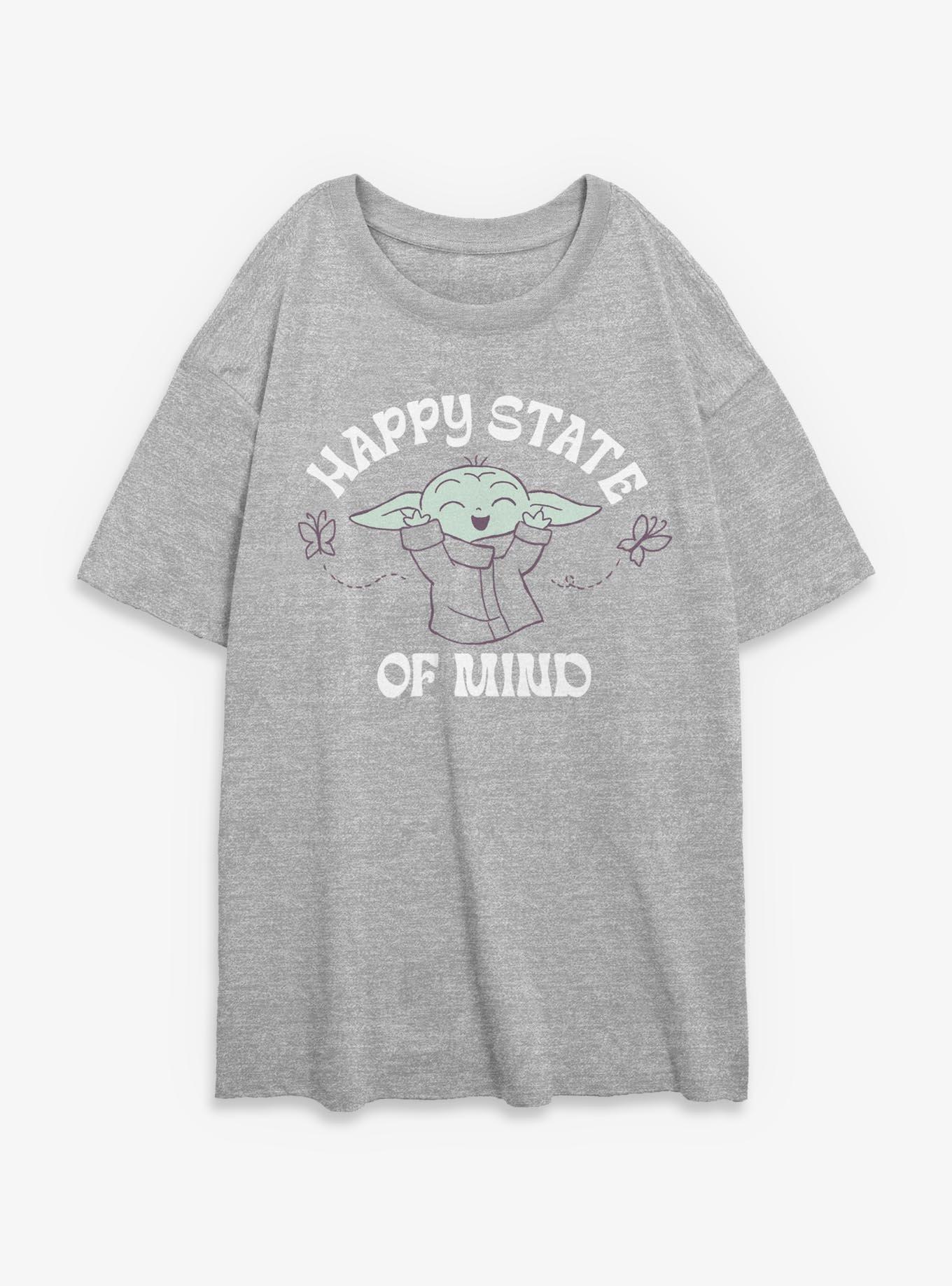 Star Wars The Mandalorian Happy State Of Mind Grogu Womens Oversized T-Shirt, , hi-res