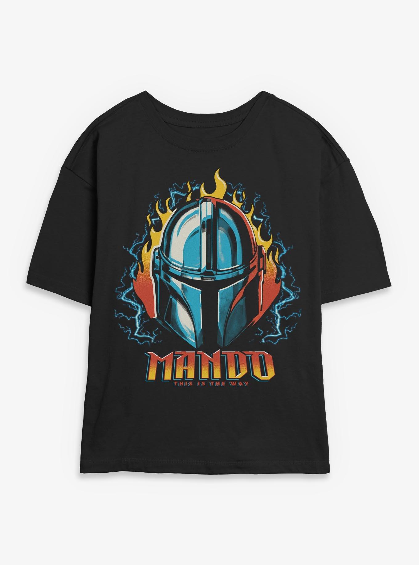 Star Wars The Mandalorian Flame Head Womens Skimmer T-Shirt, , hi-res