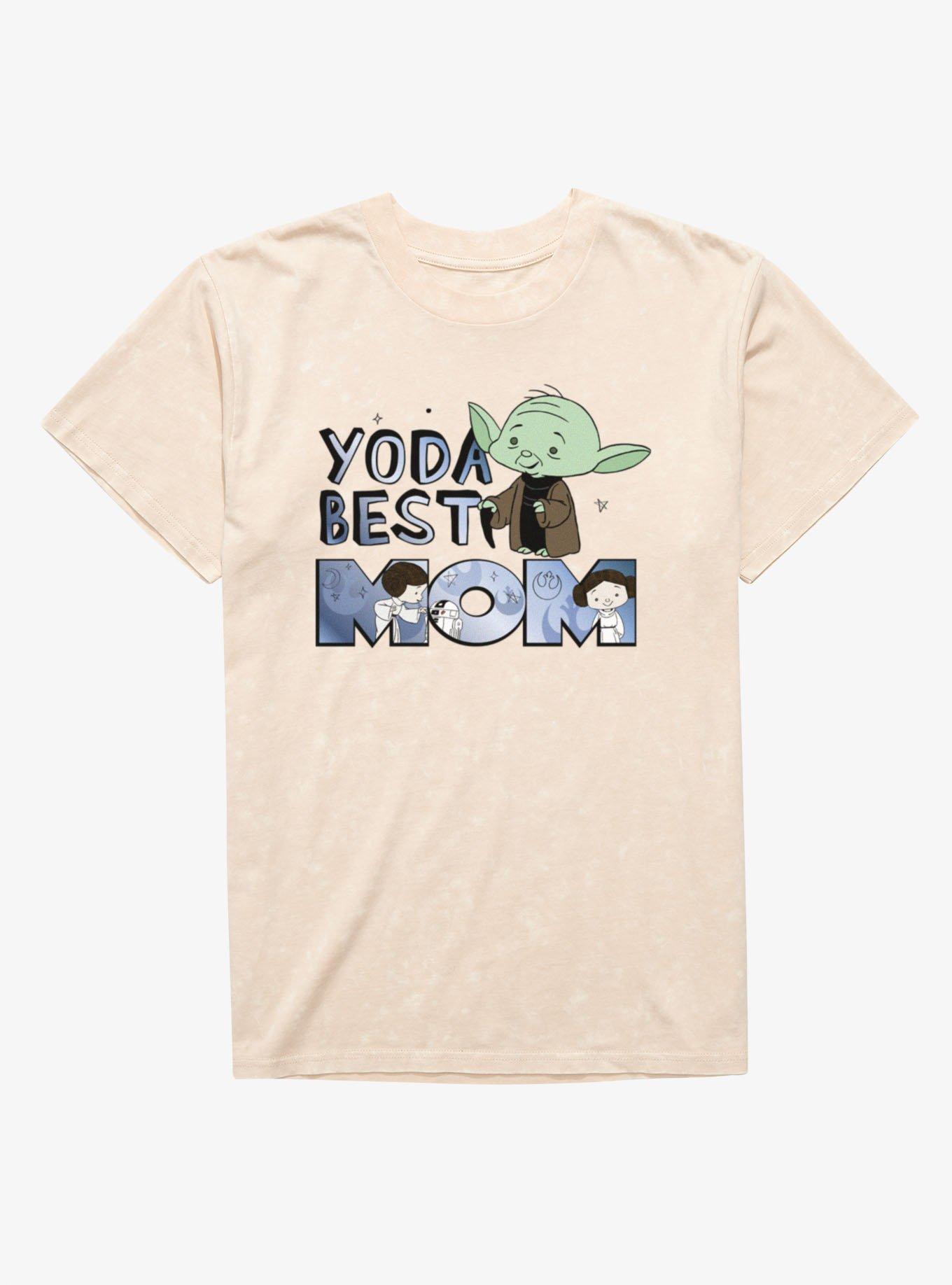 Star Wars Yoda Best Mom Cartoon Mineral Wash T-Shirt, NATURAL MINERAL WASH, hi-res