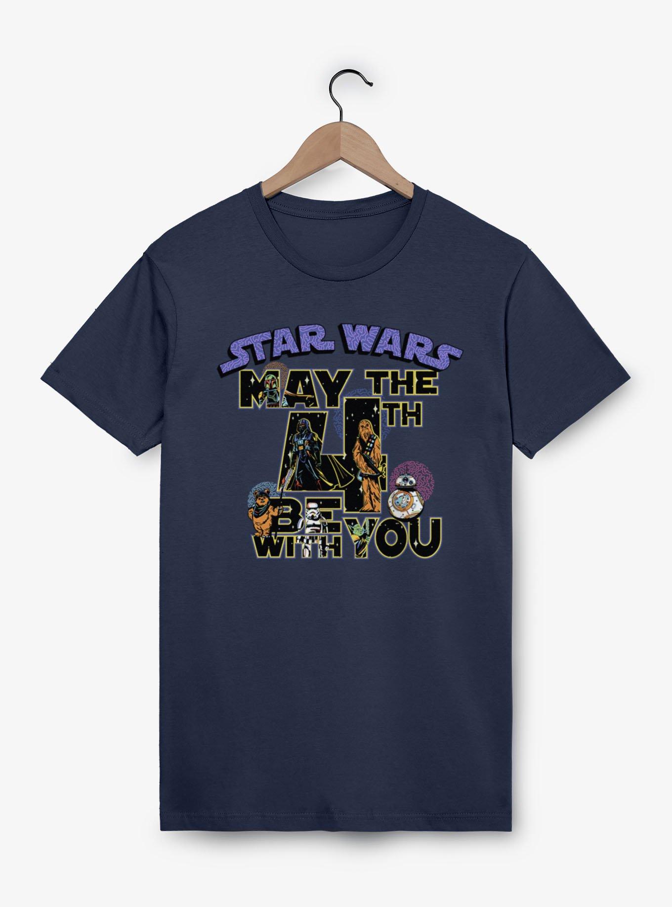 Star Wars May The 4th Be With You Character Text Fill Pattern T-Shirt, , hi-res
