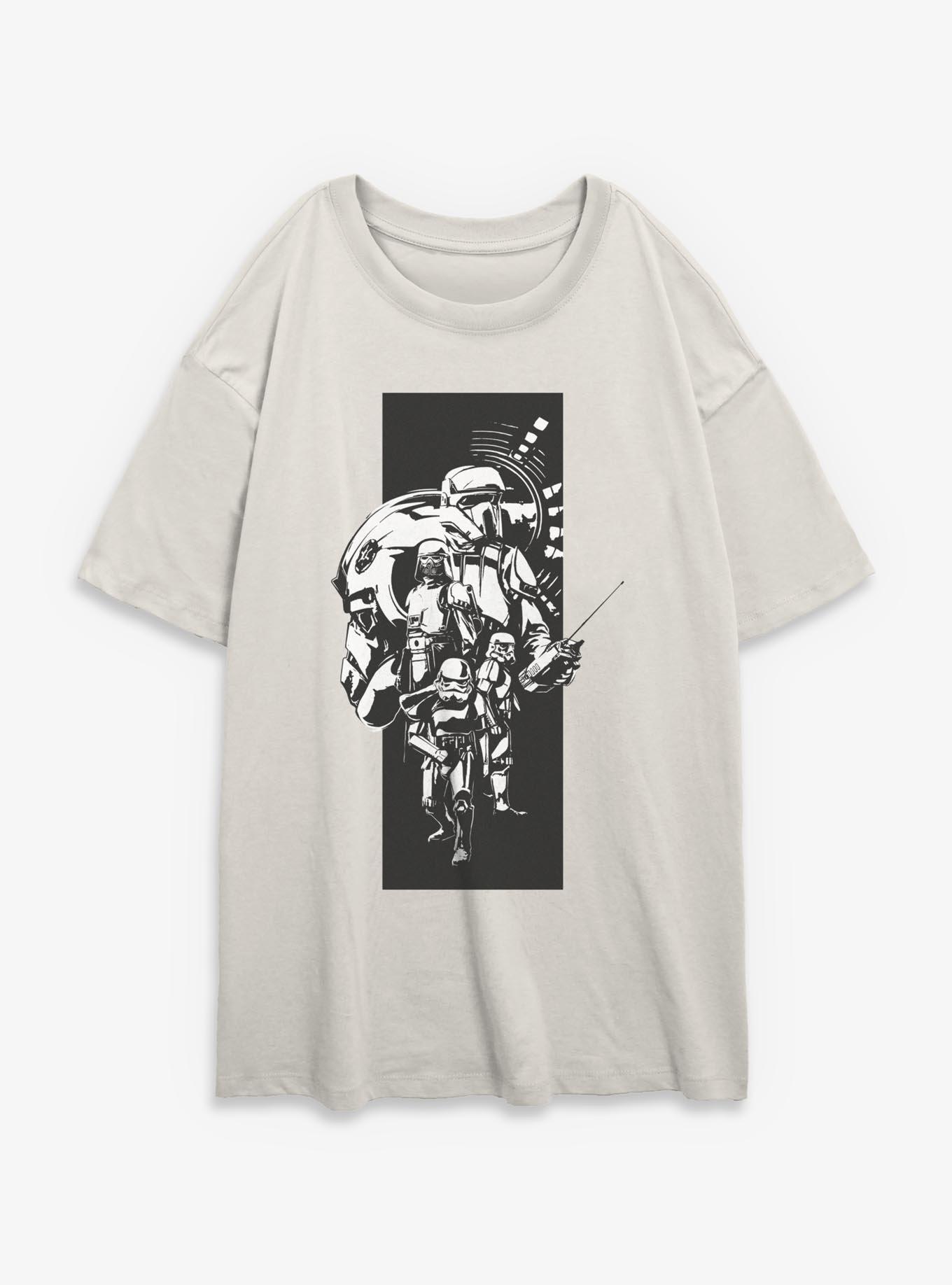 Star Wars: The Mandalorian And Grogu Imperial Army Profile Collage Womens Oversized T-Shirt