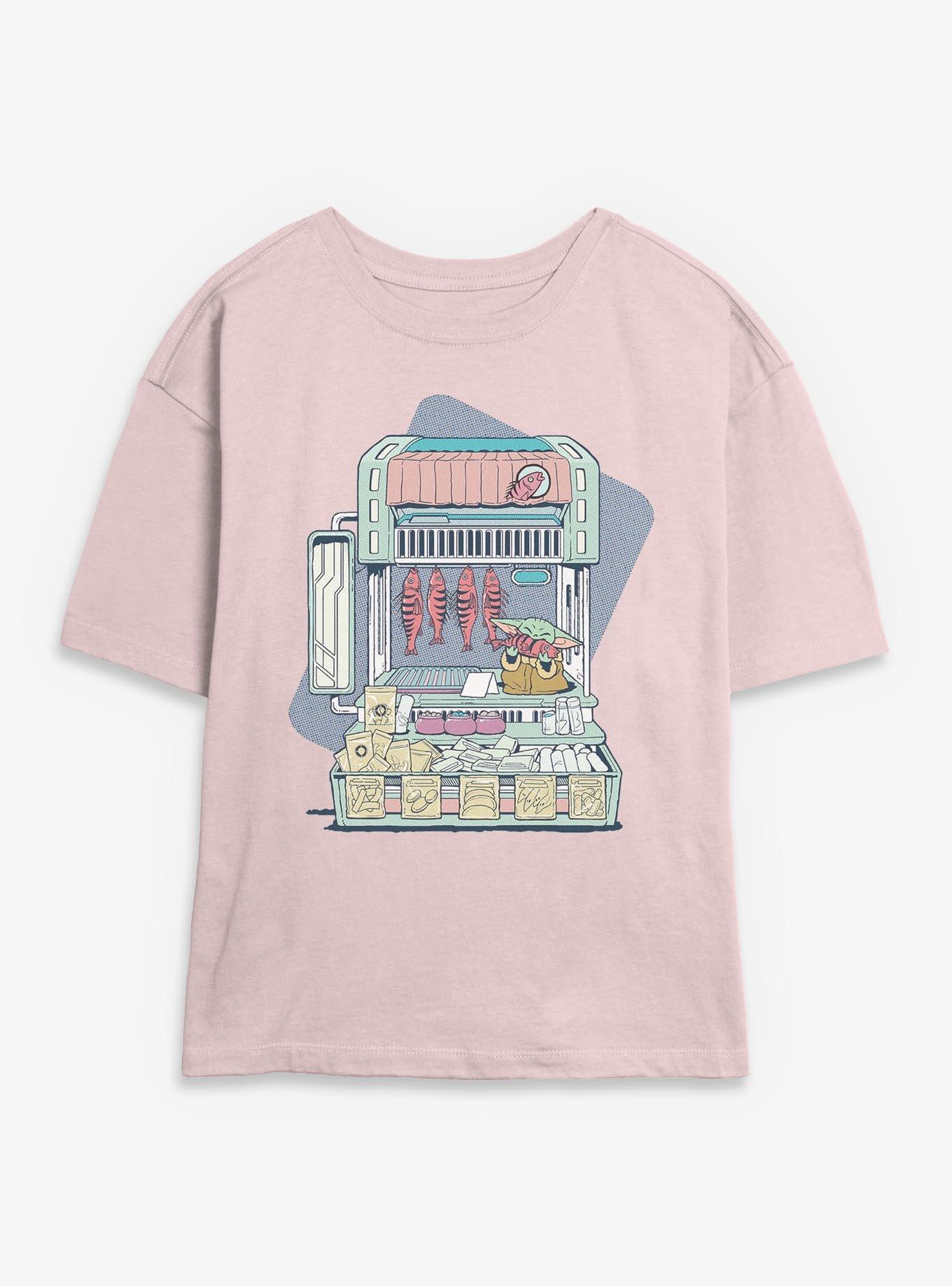 Star Wars: The Mandalorian And Grogu Grogu At The Food Market Womens Skimmer T-Shirt, , hi-res