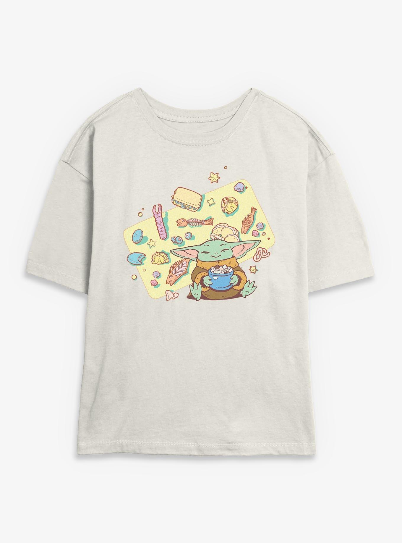 Star Wars: The Mandalorian And Grogu Snack Time Platter Womens Skimmer T-Shirt, , hi-res
