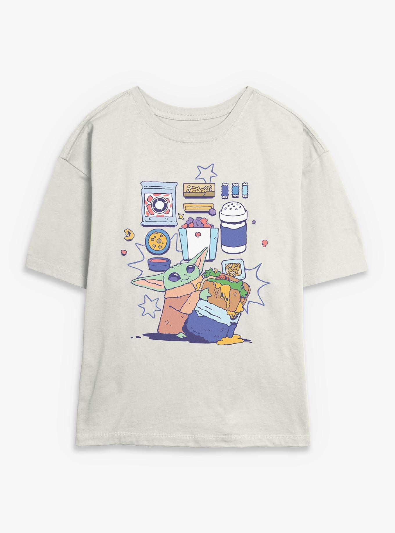 Star Wars: The Mandalorian And Grogu Grogu Enjoying Snacks Womens Skimmer T-Shirt, , hi-res