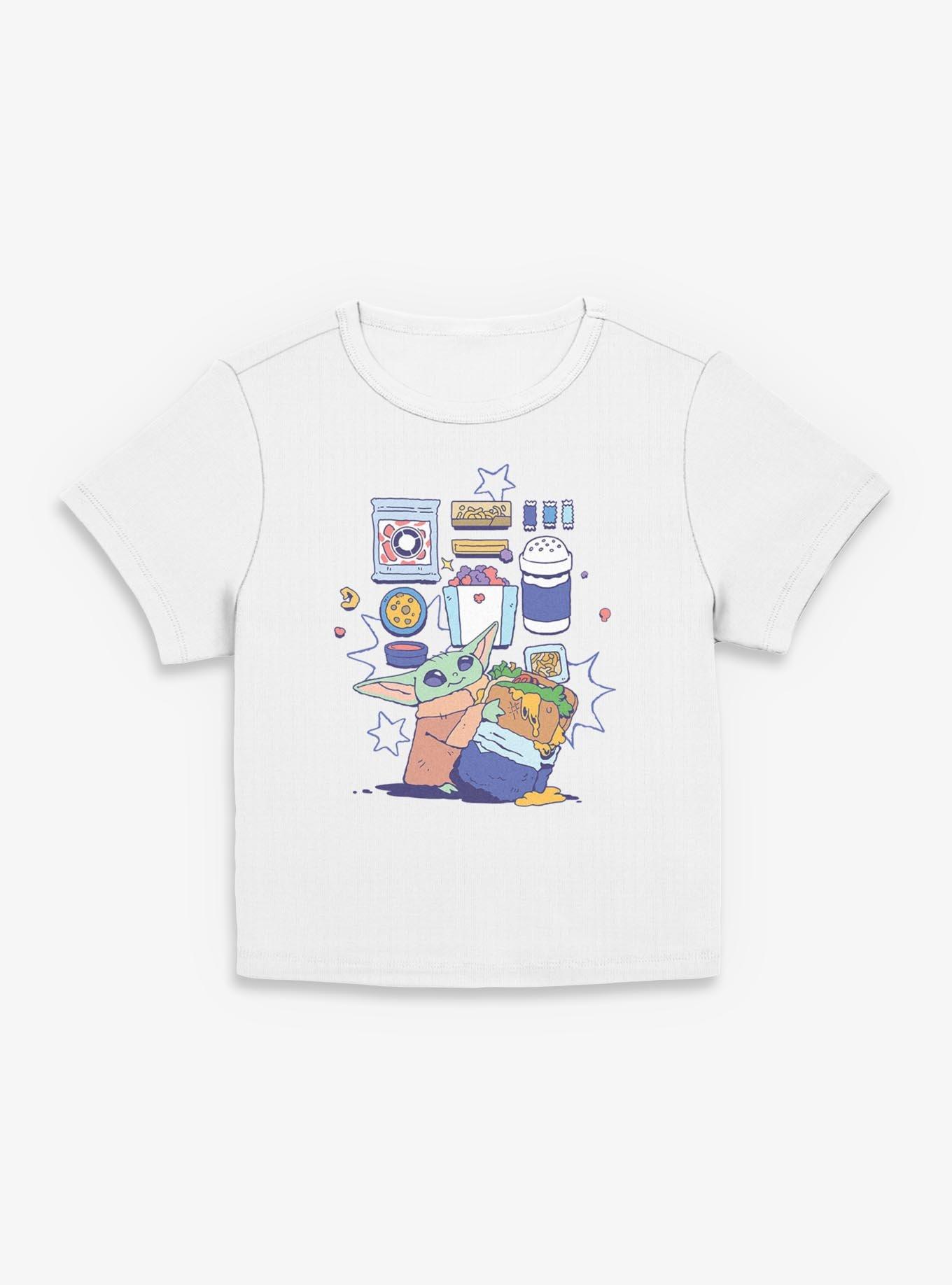 Star Wars: The Mandalorian And Grogu Enjoying Snacks Women Baby T-Shirt