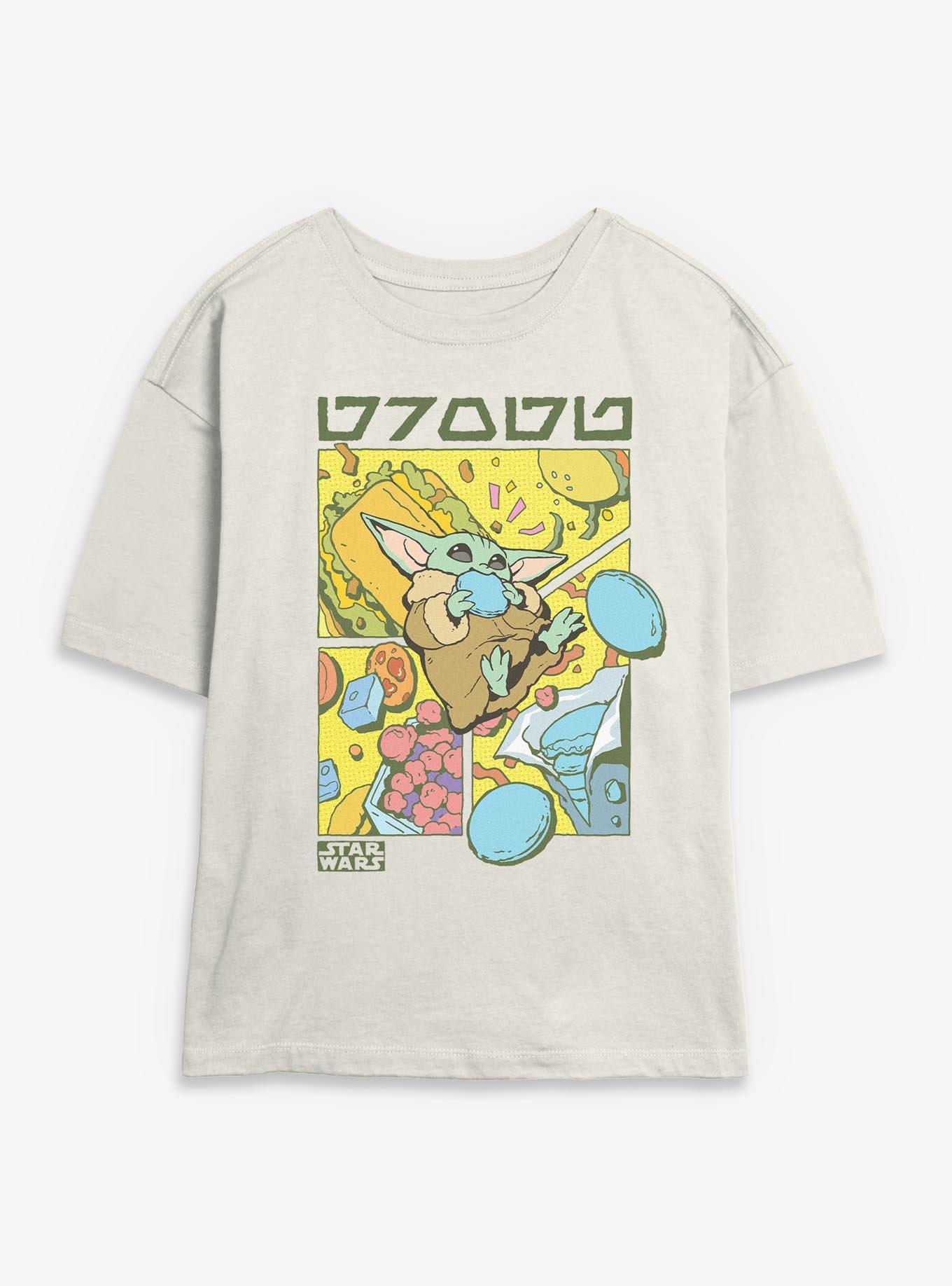 Star Wars: The Mandalorian And Grogu Grogu Snack Comic Style Womens Skimmer T-Shirt, , hi-res