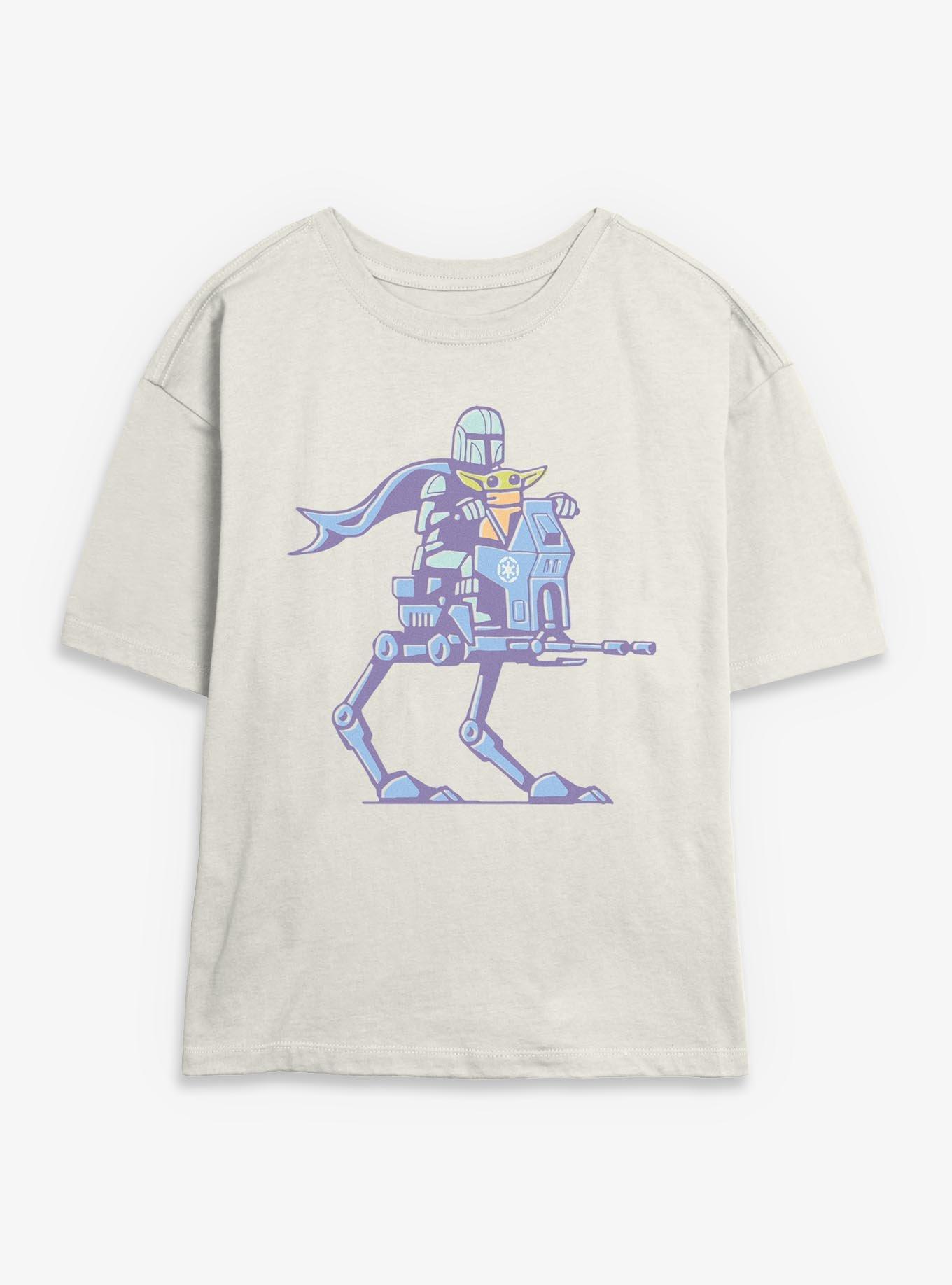 Star Wars: The Mandalorian Mando, Grogu & AT RT Walker Womens Skimmer T-Shirt, , hi-res