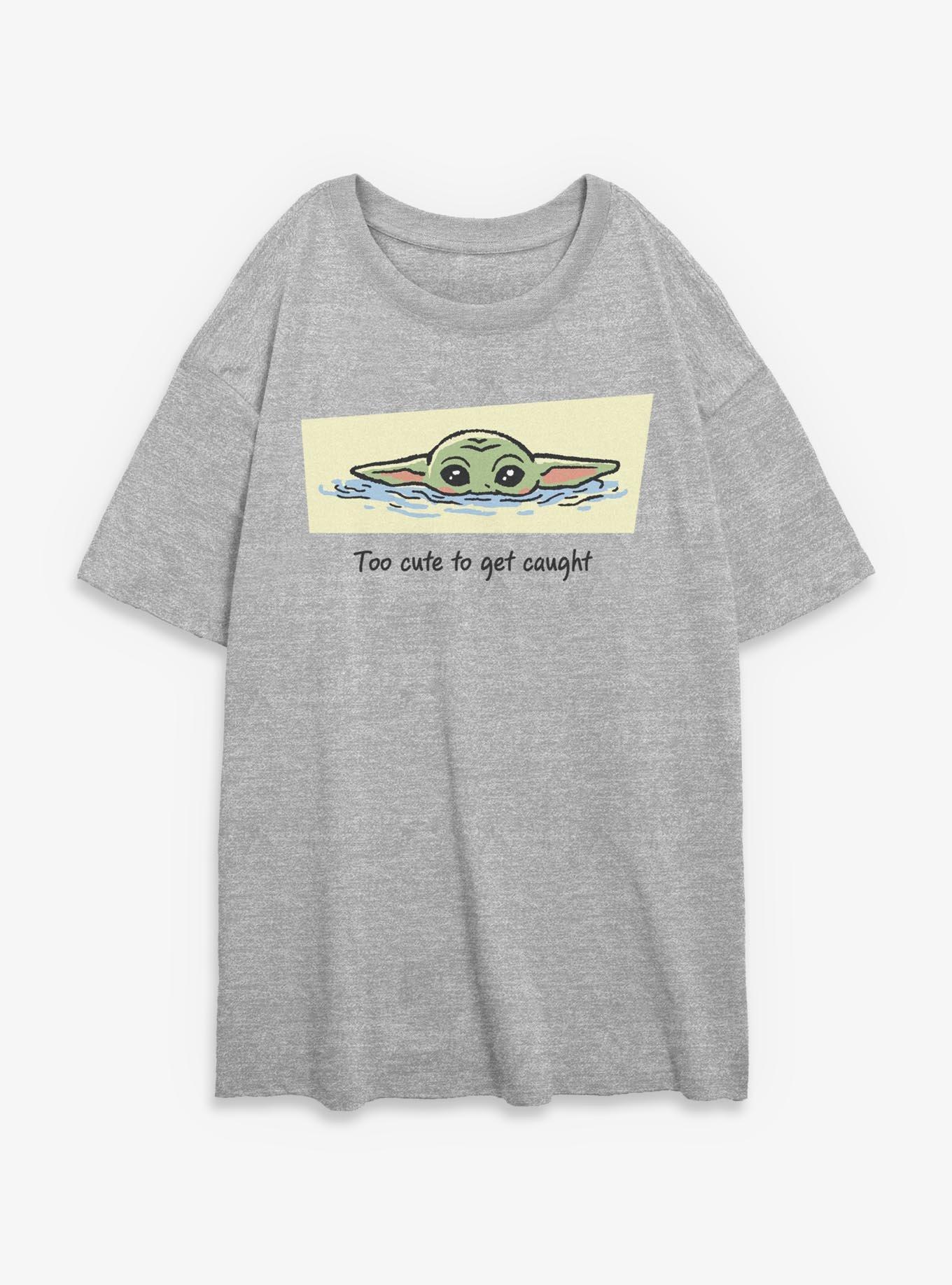 Star Wars: The Mandalorian And Grogu Too Cute To Get Caught Grogu Womens Oversized T-Shirt, , hi-res