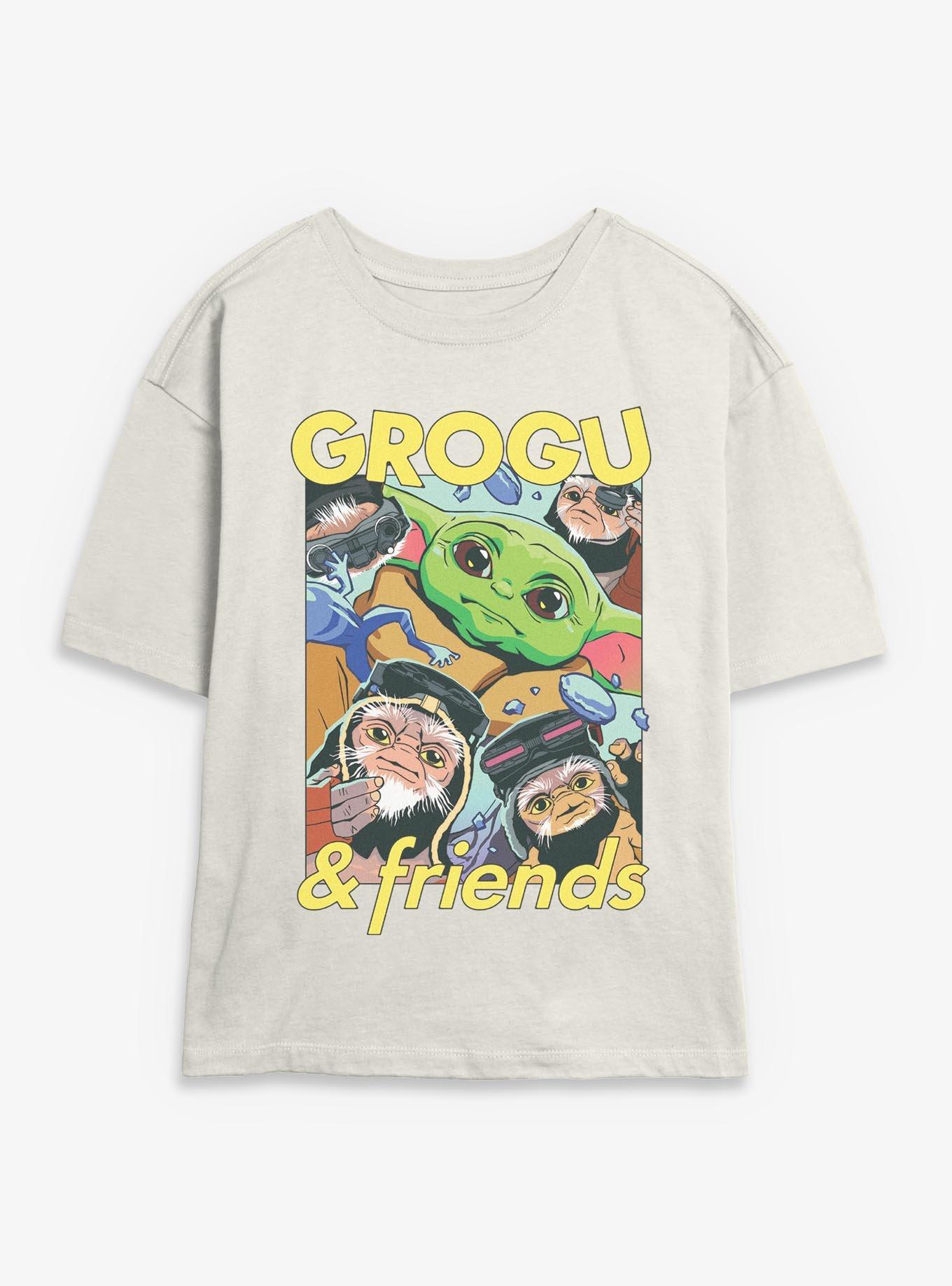 Star Wars: The Mandalorian And Grogu Grogu & Friends Huddle Womens Skimmer T-Shirt, EGRET, hi-res view 1