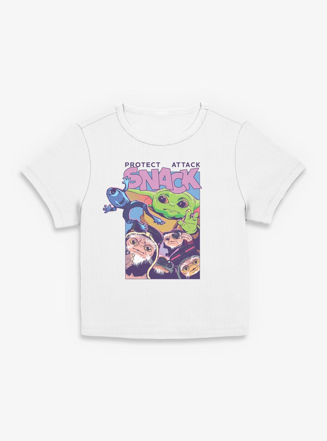 Star Wars: The Mandalorian And Grogu Grogu Protect Attack Snack Women Baby T-Shirt
