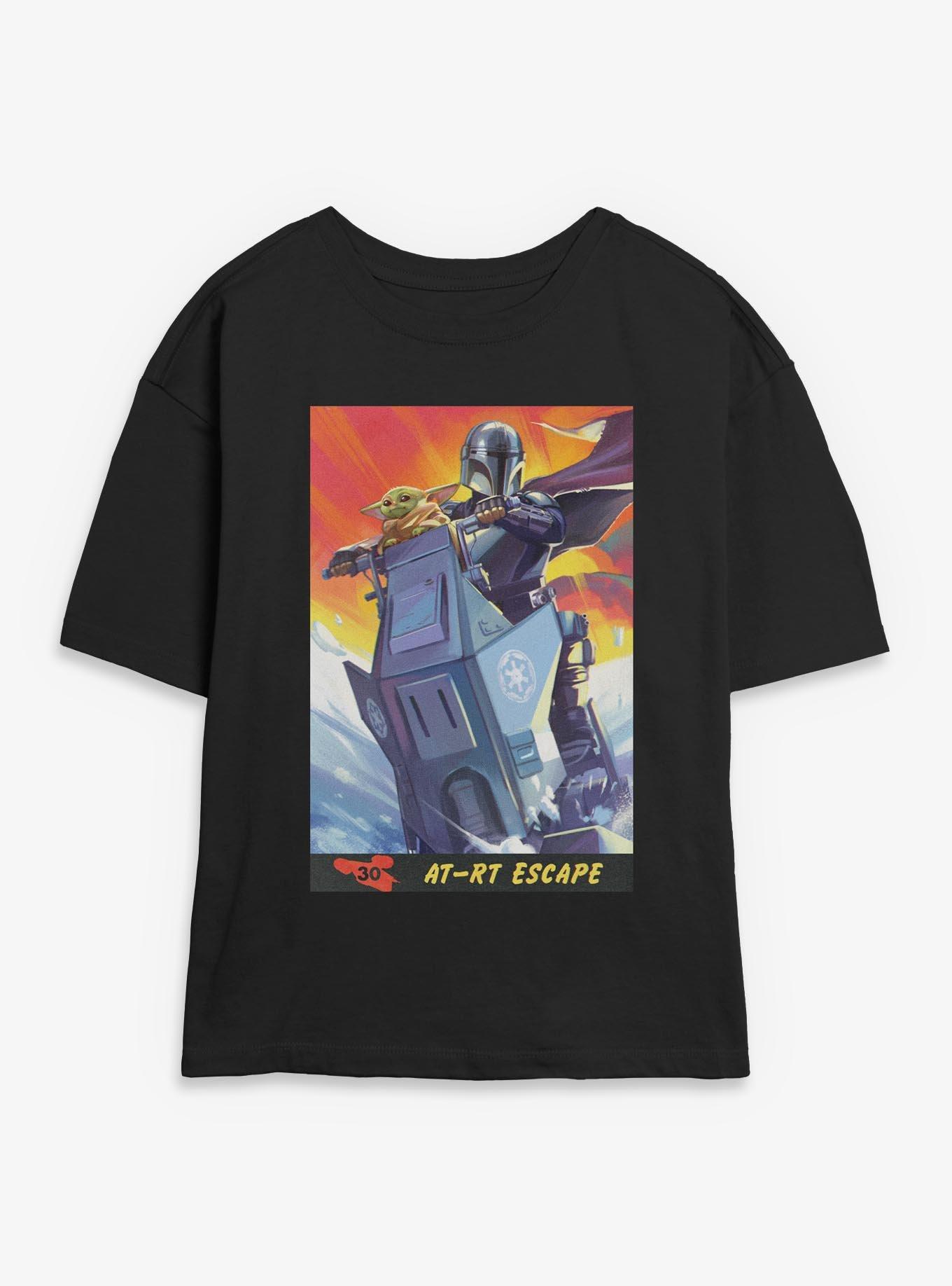 Star Wars: The Mandalorian And Grogu AT RT Escape The Mandalorian & Grogu Card Style Womens Skimmer T-Shirt, , hi-res